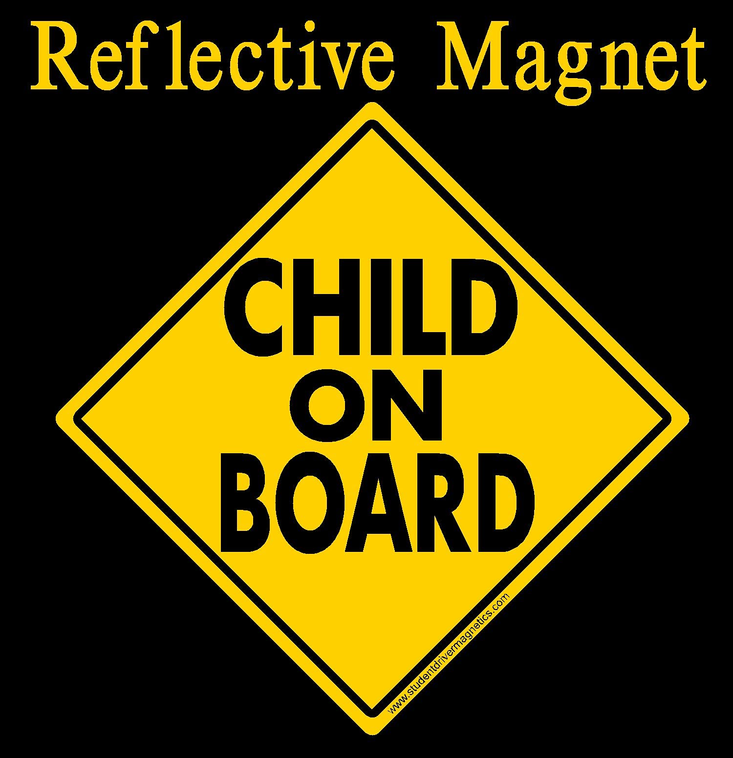 Child on Board Reflective Car Magnet - Safety Decal for Family Vehicles, School Pickup & Road Trips