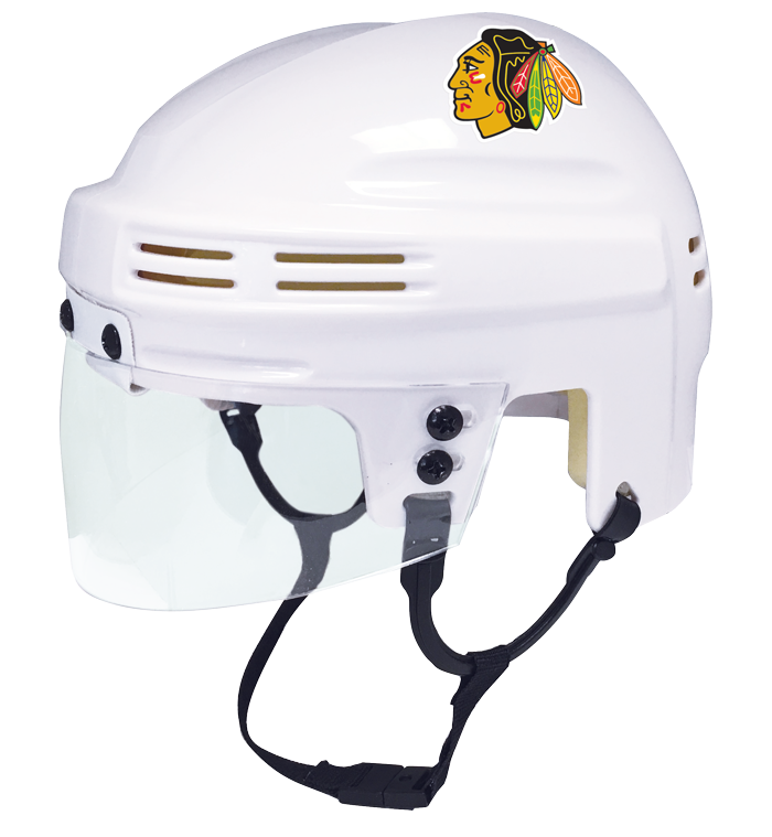 Chicago Blackhawks NHL Collectible Mini Helmet with Display Stand - Officially Licensed Hockey Memorabilia - Perfect for Sports Fans, Man Cave Decor, and Gift Giving