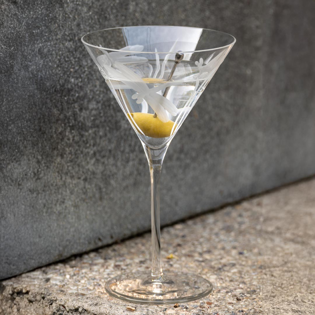 Premium Dragonfly 10oz Martini Cocktail Glasses Set of 4 - Elegant Barware for Cocktail Parties, Home Entertaining & Gift Giving