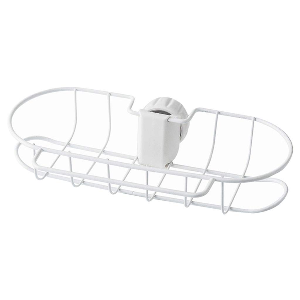 Stainless Steel Kitchen Sink Organizer - Faucet Rack Storage & Sponge Holder for Bathroom & Kitchen Accessories (25 x 13.1 x 5.3 cm) - Perfect for Organizing Sponges, Brushes & Cleaning Supplies by the Sink