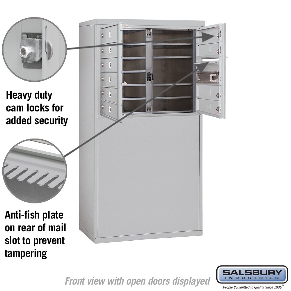 Salsbury Industries 3906D-10AFP Free Standing Horizontal 4C Mailbox - Durable Aluminum Mailbox for Residential & Commercial Use - Perfect for Home, Office, Apartment & Business Mail Delivery