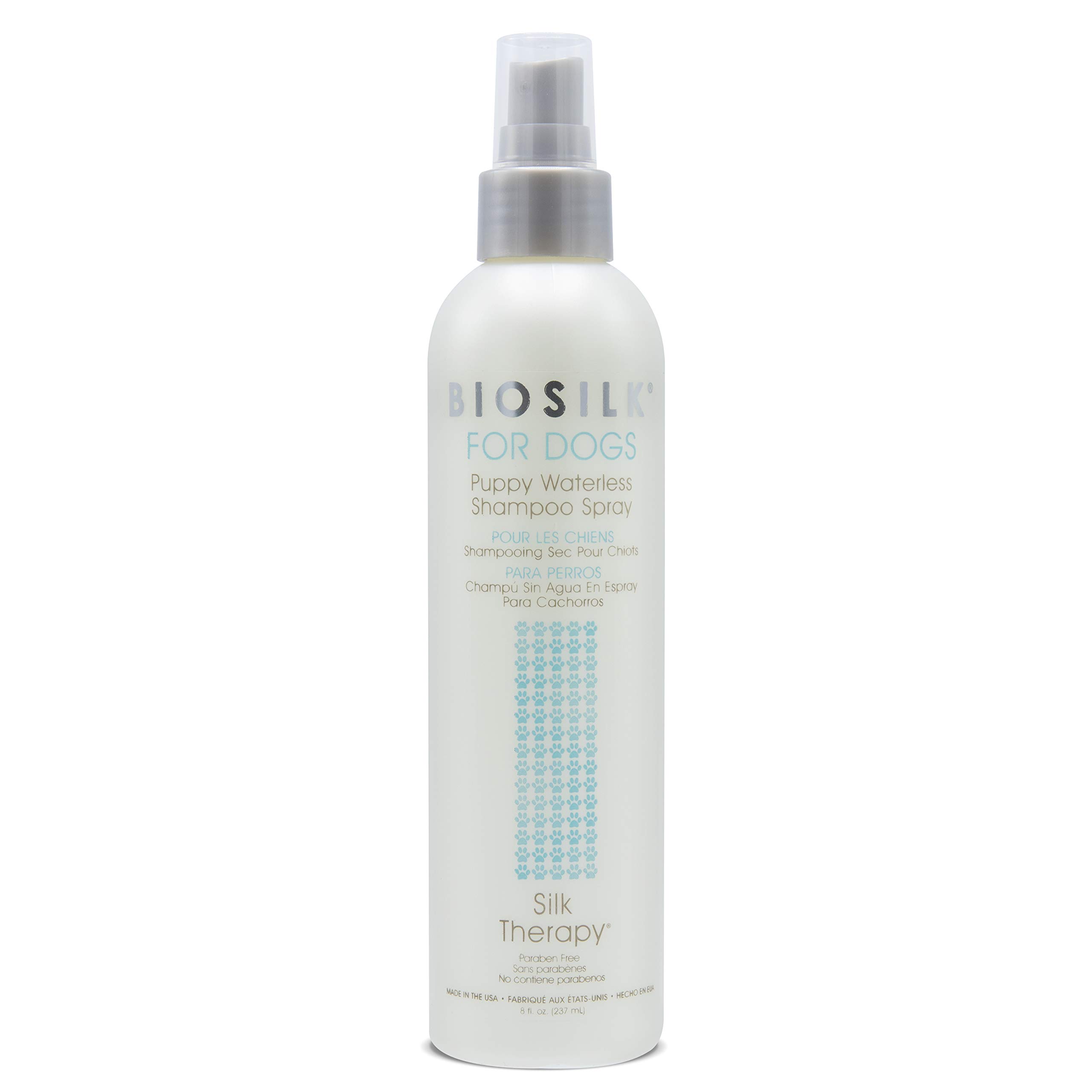 BioSilk Silk Therapy Waterless Shampoo Spray for Dogs & Puppies - 8oz Gentle Dry Dog Shampoo | No-Rinse Formula for Between Baths | Perfect for Travel, Post-Walk Freshening & Quick Cleanups