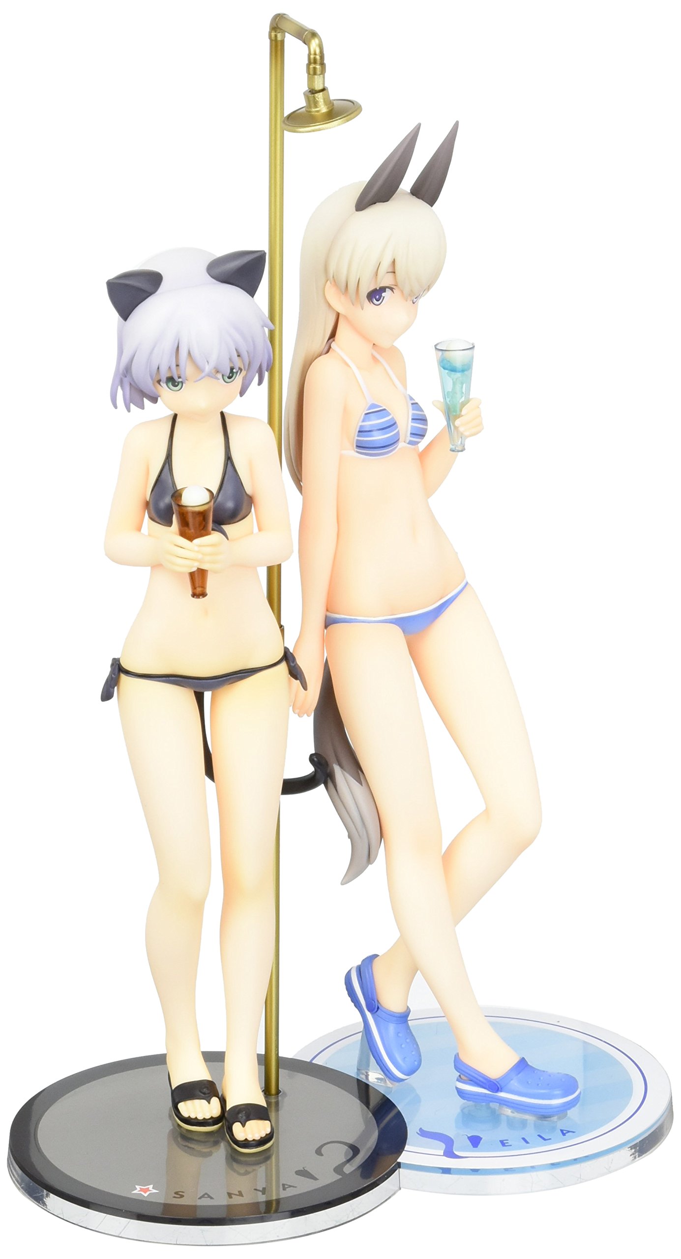 Strike Witches 2: Sanya & Eila Swimsuit Version 1/8 Scale PVC Anime Figure - Collectible Model for Display, Gift, or Anime Enthusiasts
