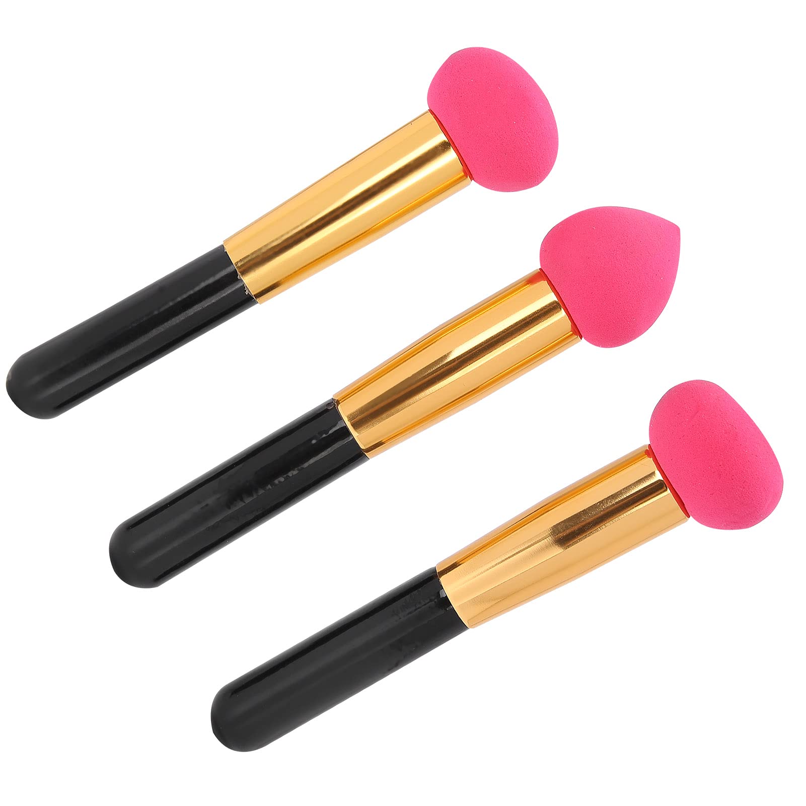 Soft Makeup Brush Set with Egg Puff - 3-Piece for Flawless Application (Purple) - Perfect for Foundation & Blending