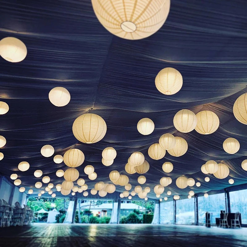 Paper Moon Hanging Lanterns - Decorative Indoor/Outdoor LED Moon Light for Bedroom, Garden & Party Decor | Romantic Ambient Lighting for Weddings, Home & Outdoor Events