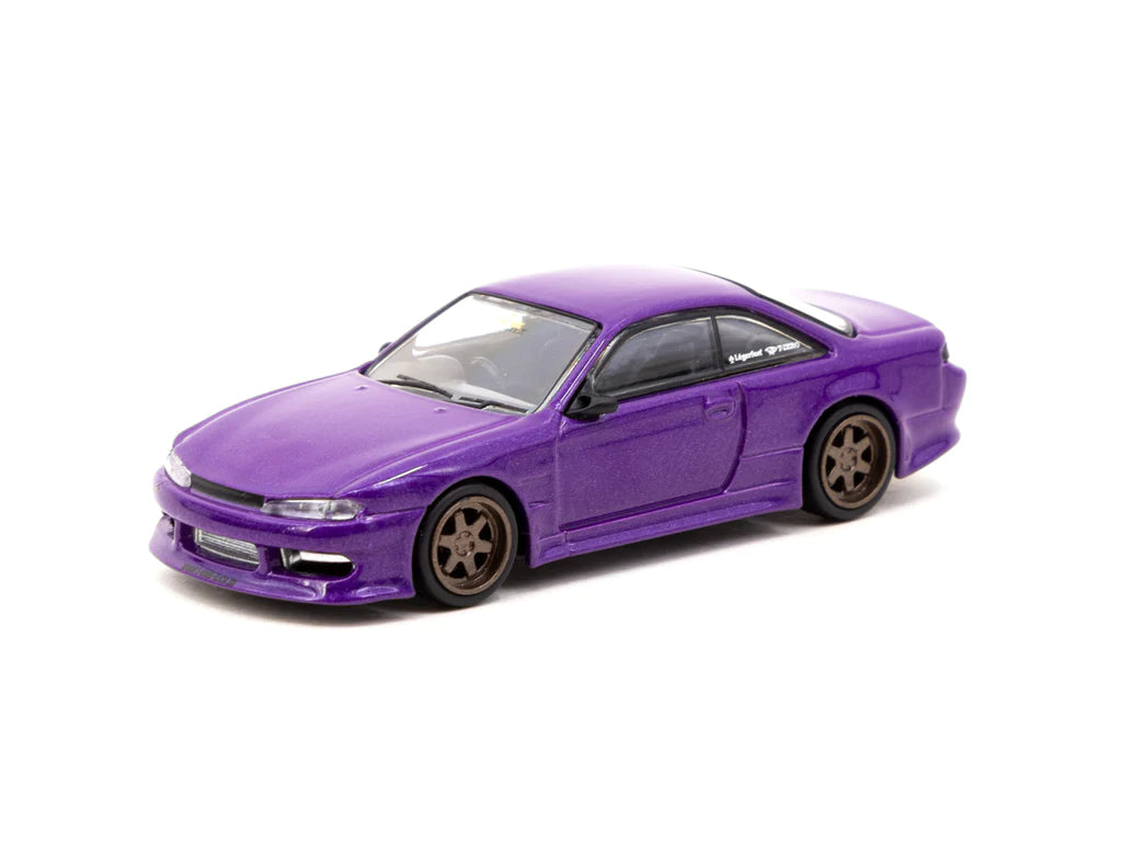 Tarmac Works 1:64 Scale Nissan Silvia S14 Vertex Edition Diecast Model Car - Purple Metallic Finish | Collectible Miniature for Display, Racing Games & Car Enthusiasts