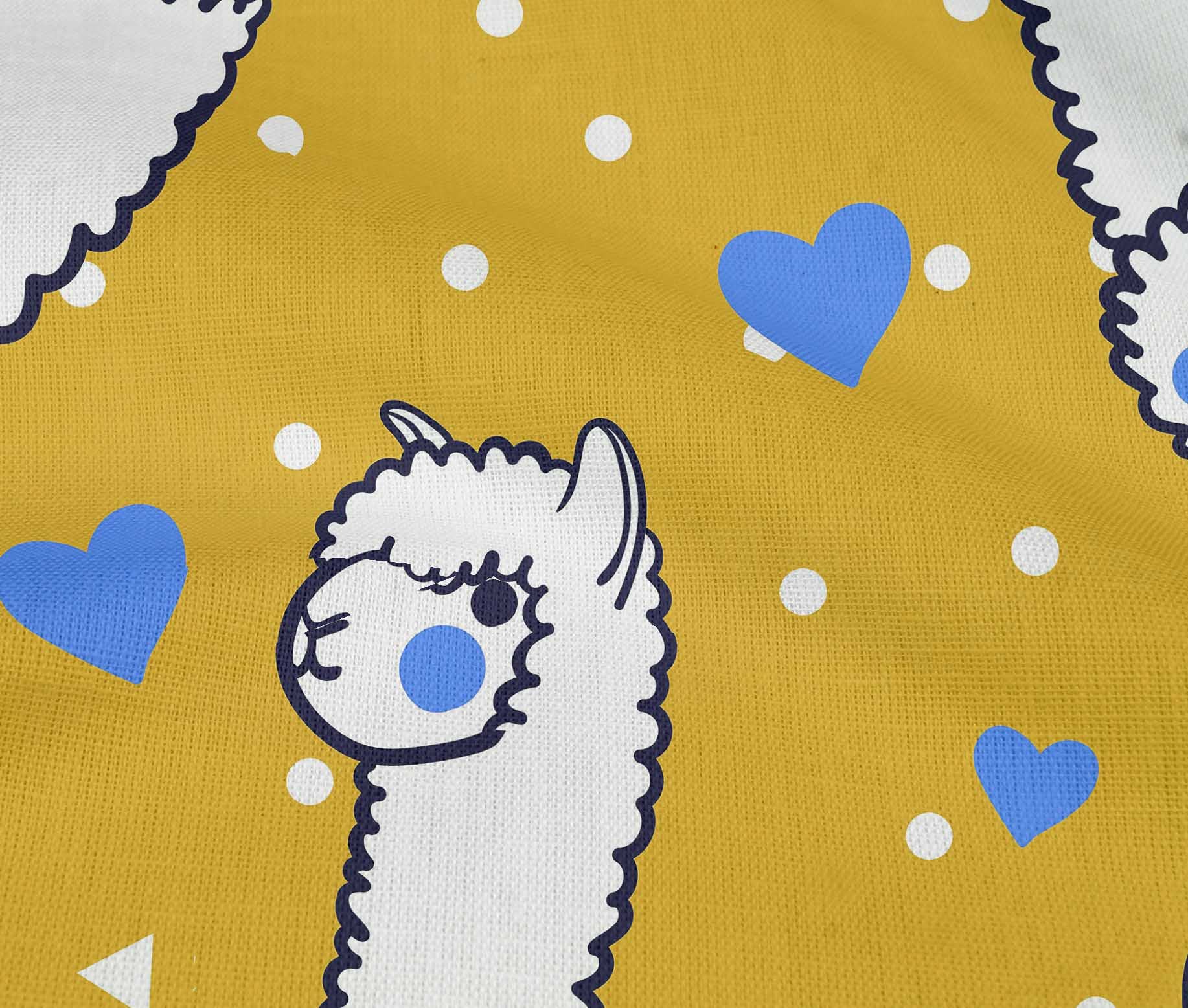oneOone Cotton Flex Yellow Fabric Sheep Print - 40 Inch Wide Soft Sewing Material for Nursery Decor, DIY Crafts & Quilting - Perfect for Baby Blankets, Curtains & Home Decor Projects
