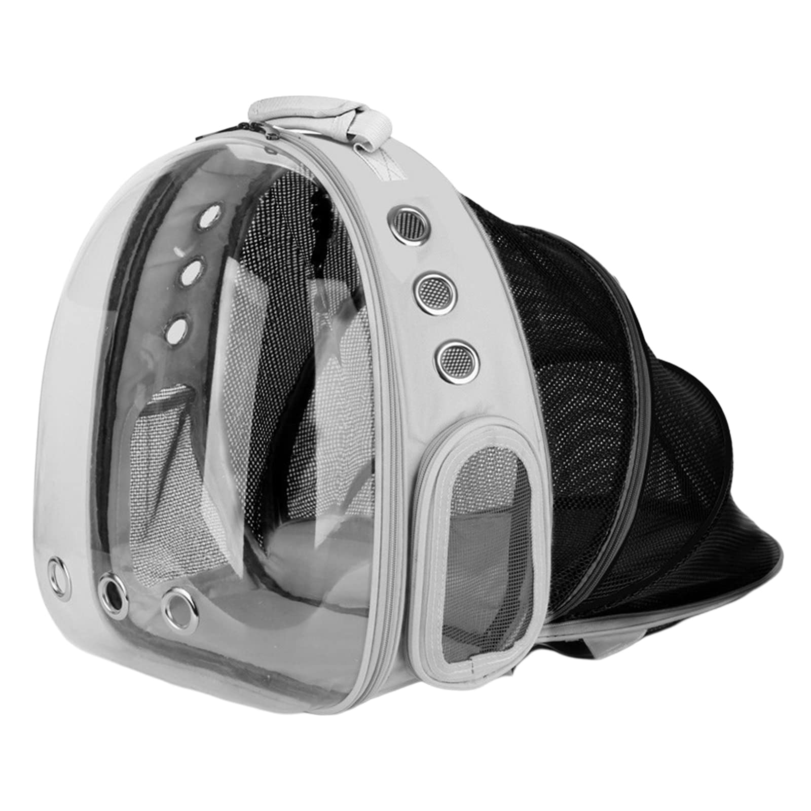 Expandable Clear Bubble Cat Carrier Backpack - Gray Pet Travel Carrier for Small Dogs & Cats | Durable & Comfortable for Outdoor Adventures, Sightseeing, Hiking & Air Travel