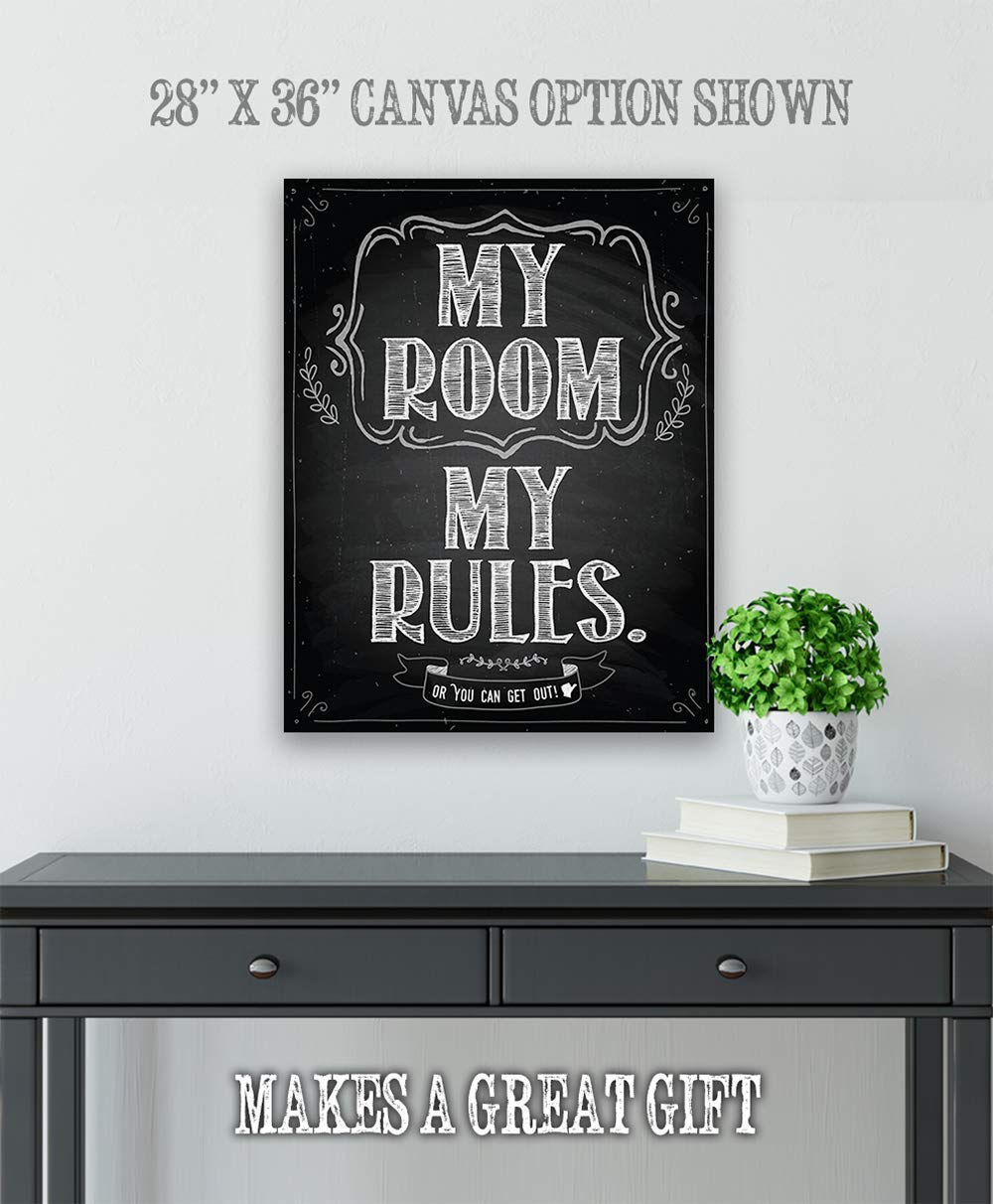 My Room My Rules - 16x20 Unframed Cool Art Print Posters for Teens - Trendy Wall Decor for Teen Bedroom & College Dorm Aesthetic - Perfect for Room Makeover, Birthday Gifts & Home Decor