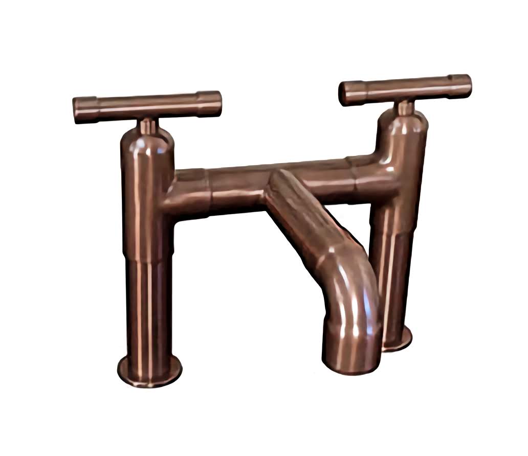 Deck Mount Lavatory Faucet with Elbow Spout - Modern Bathroom Sink Faucet for Home & Commercial Use | Perfect for Vanities, Powder Rooms & Restrooms