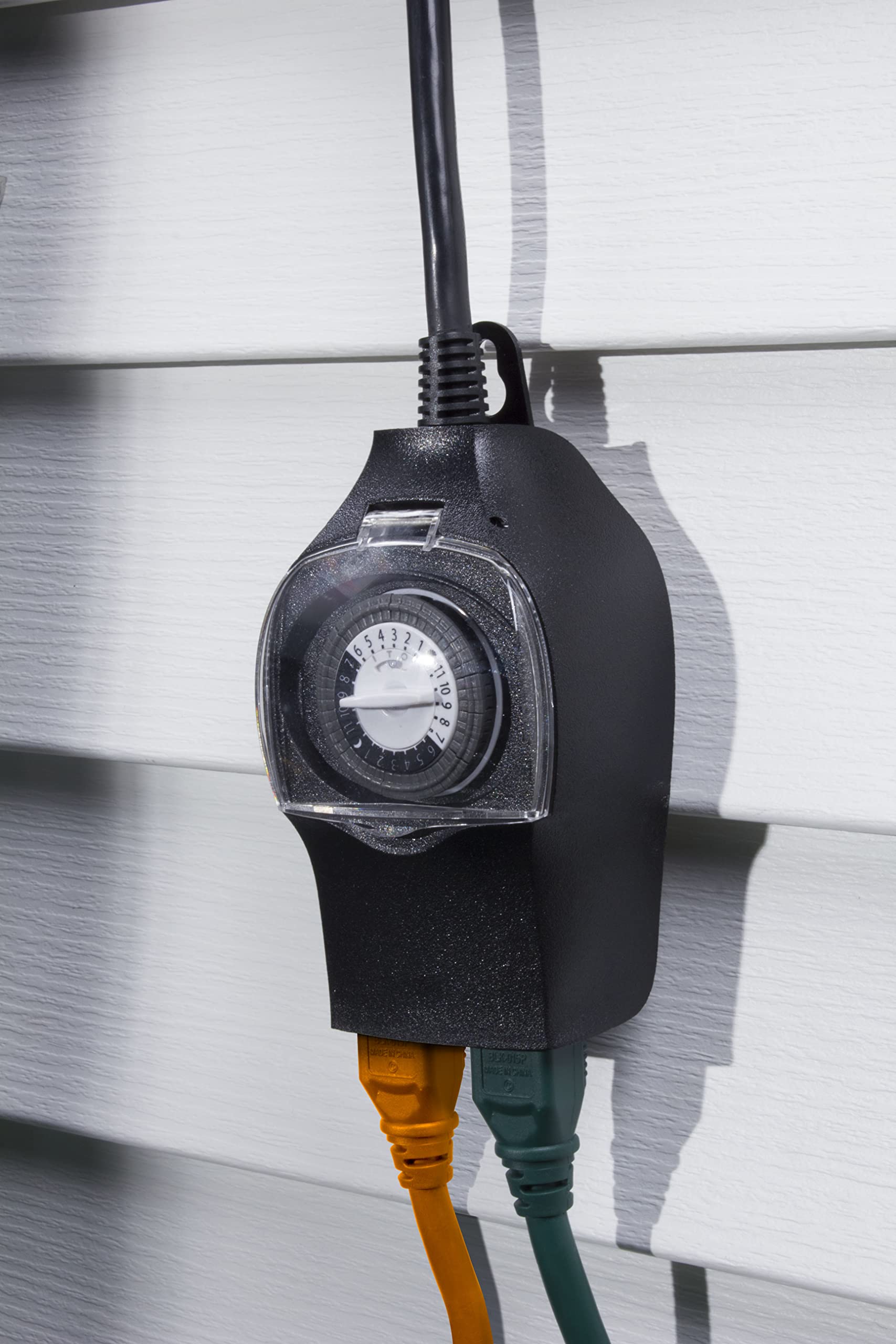 Intermatic HB35K Outdoor Timer with 2 Outlets - Heavy Duty Weatherproof Electrical Timer for Garden, Pool, and Holiday Lights - Black