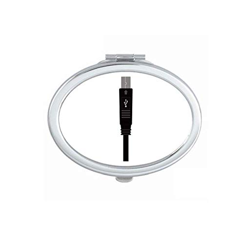 DIYthinker Black USB Charging Cable with Mirror - Portable Foldable Double-Sided Makeup Glasses for Travel, Home & Office Use
