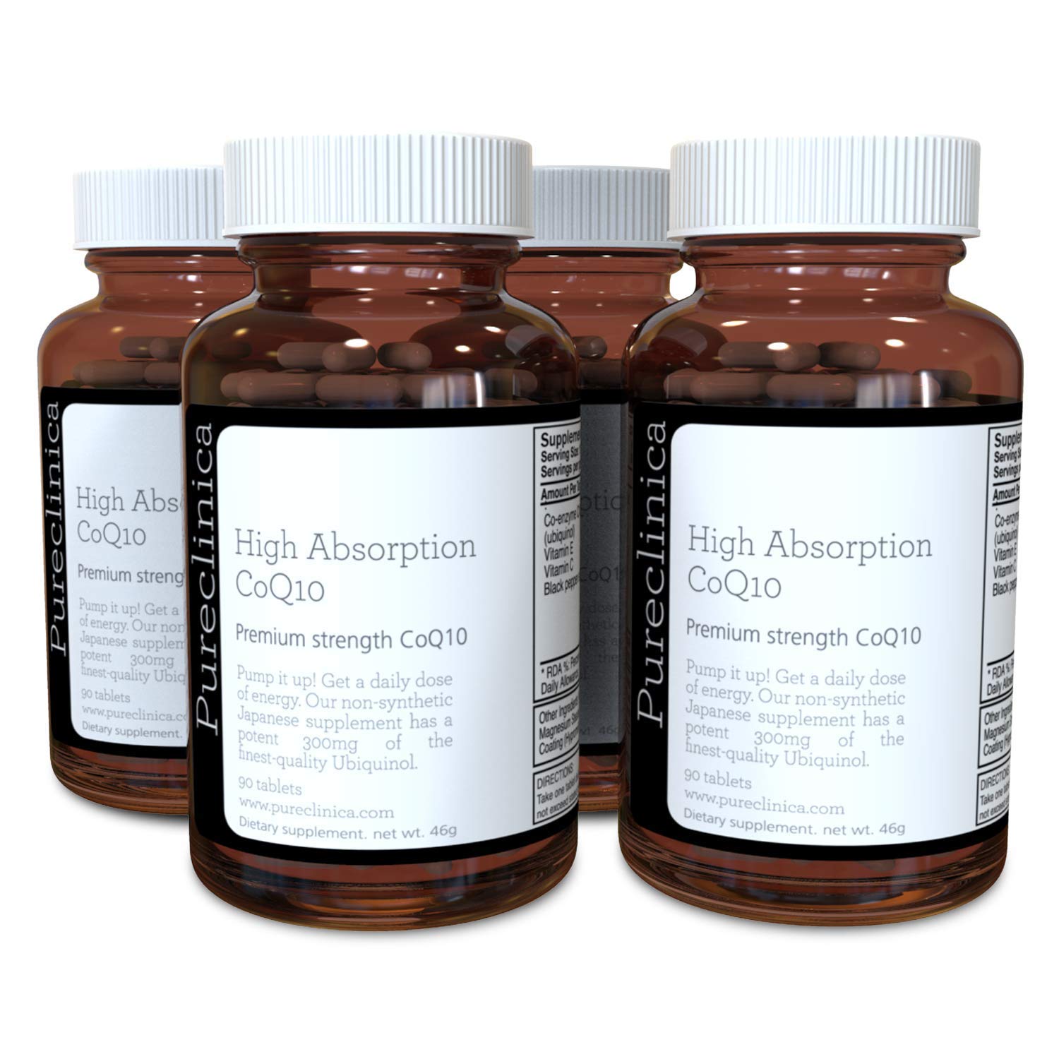 Premium CoQ10 300mg Supplement - 360 Tablets (4 x 90 Count Bottles) with Vitamin C & Black Pepper Extract for Enhanced Absorption - 12 Month Supply - Supports Heart Health & Energy - Perfect for Adults Seeking Antioxidant Benefits