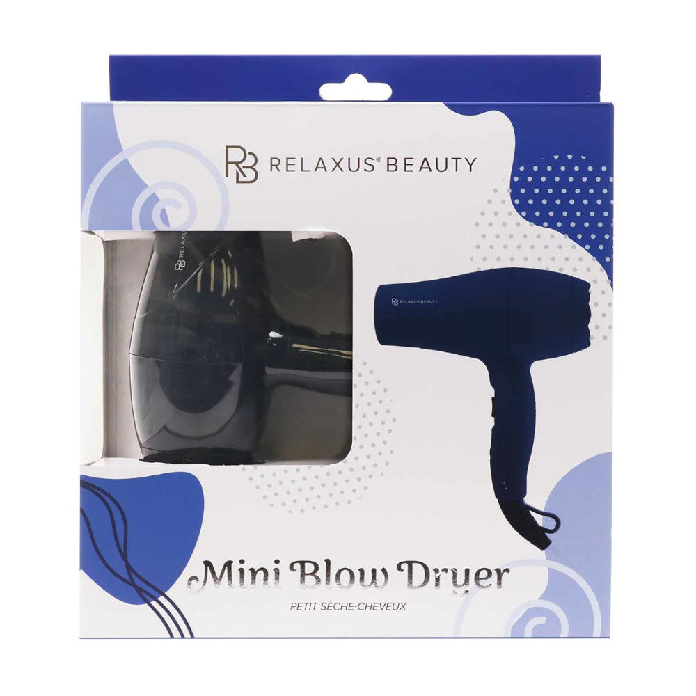 RELAXUS 544451 Oxford Blue Travel Hair Dryer - Compact & Lightweight for On-the-Go Styling | Perfect for Travel, Gym & Vacation Use