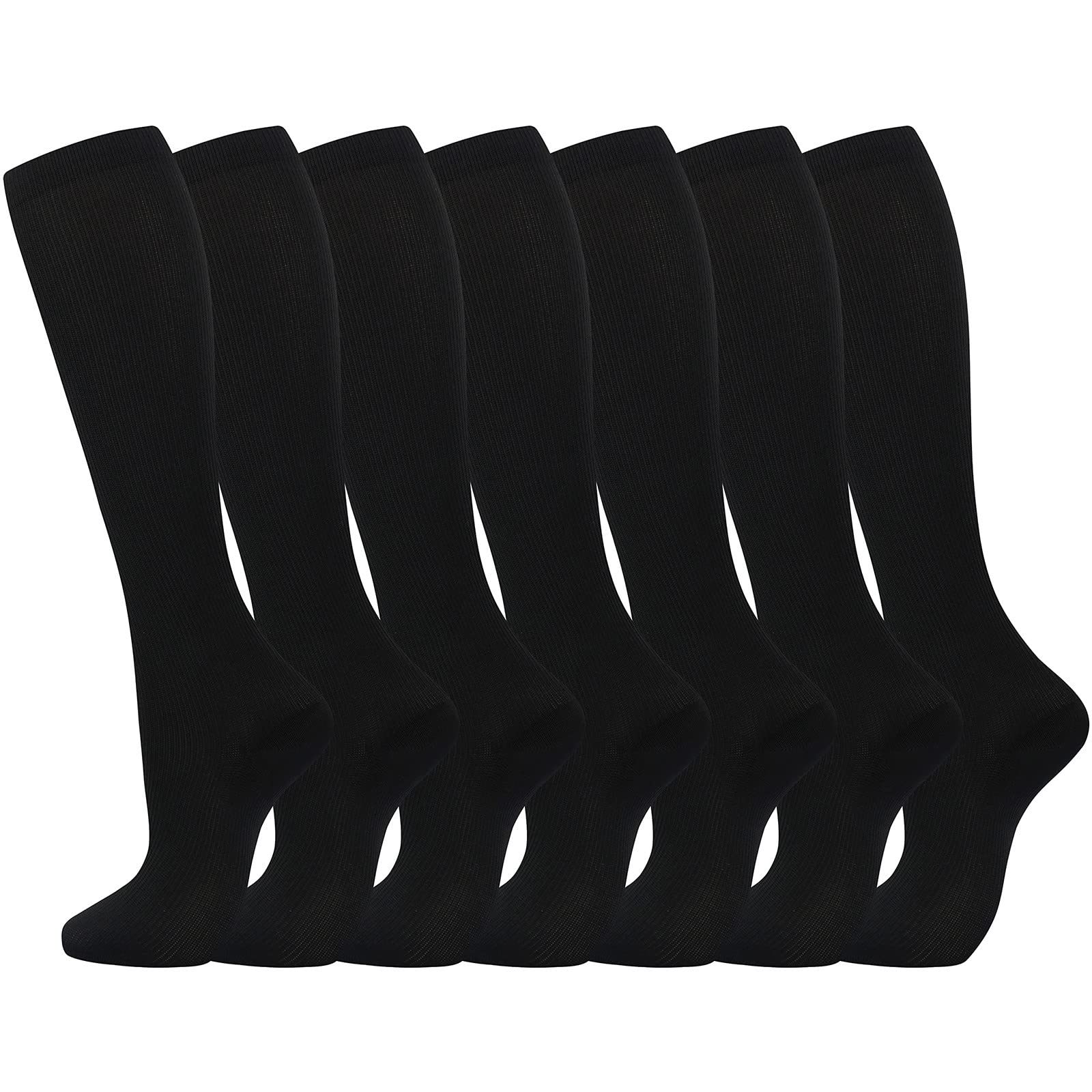 7 Pairs Compression Socks for Women & Men - Crazy Thermal Support for Recovery, Running & Travel - Perfect for Athletes, Nurses & Long Flights