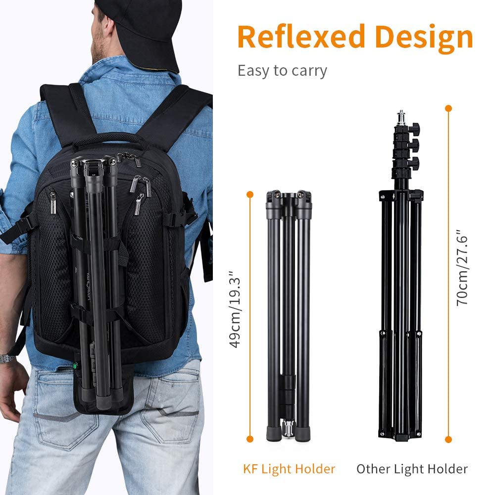 K&F Concept 4 Pack Aluminum Light Stands with Ball Head & Hot Shoe - Professional Photography Equipment for Video, Portrait, Product Shoots - Perfect for Reflectors, Softboxes, Umbrellas & Backdrops - Ideal for Studio, Outdoor & Event Photography