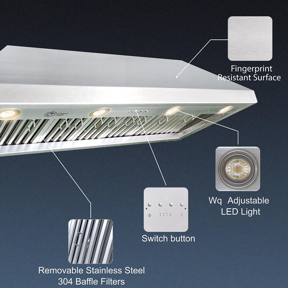 Premium RHM Curved Stainless Steel Custom Range Hood H1 for Victoria - Modern Kitchen Ventilation for Home Chefs & Cooking Enthusiasts