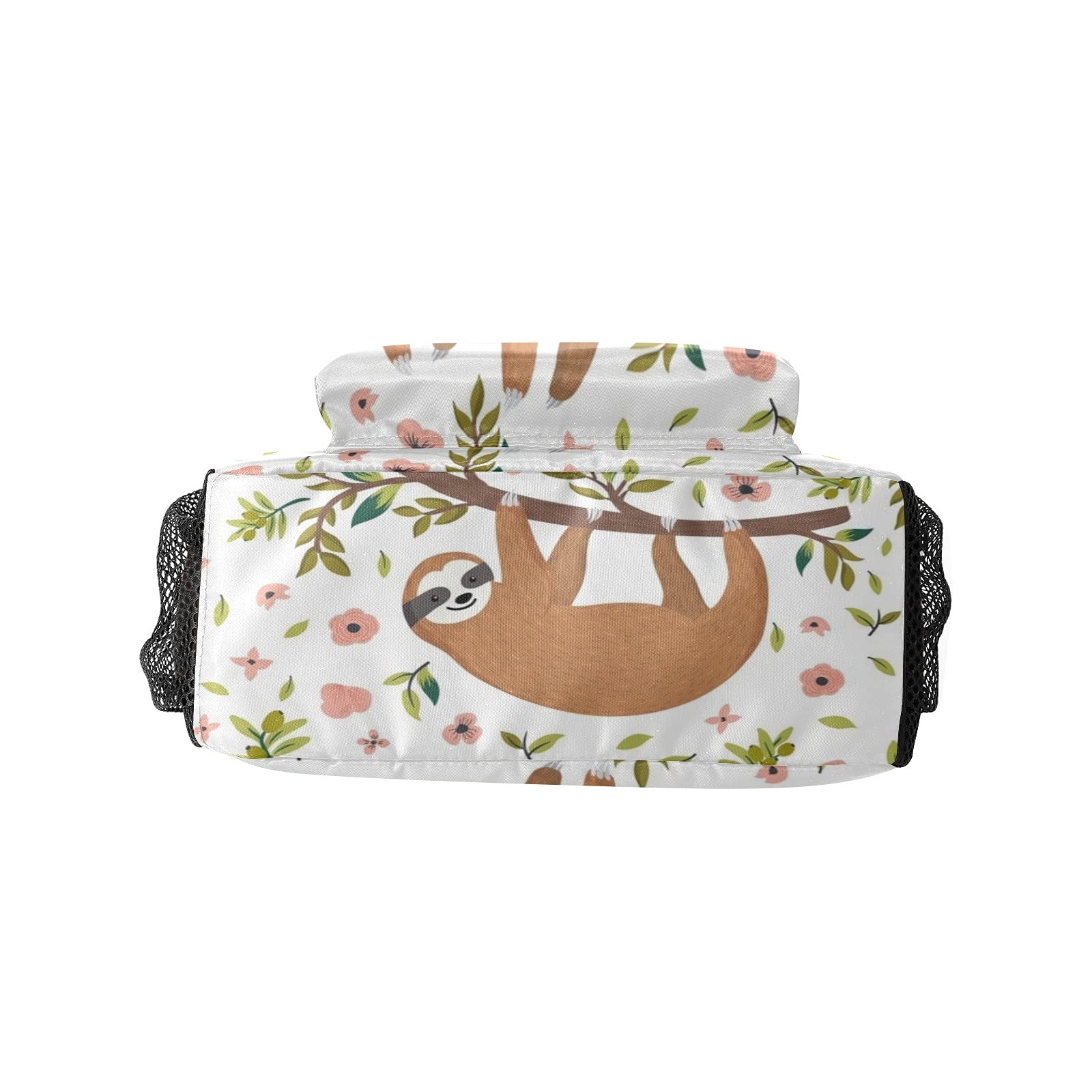 Personalized Name Sloth Tree Floral Backpack - Waterproof Travel Bag for Men & Women | Perfect for Hiking, Camping & Daily Commute