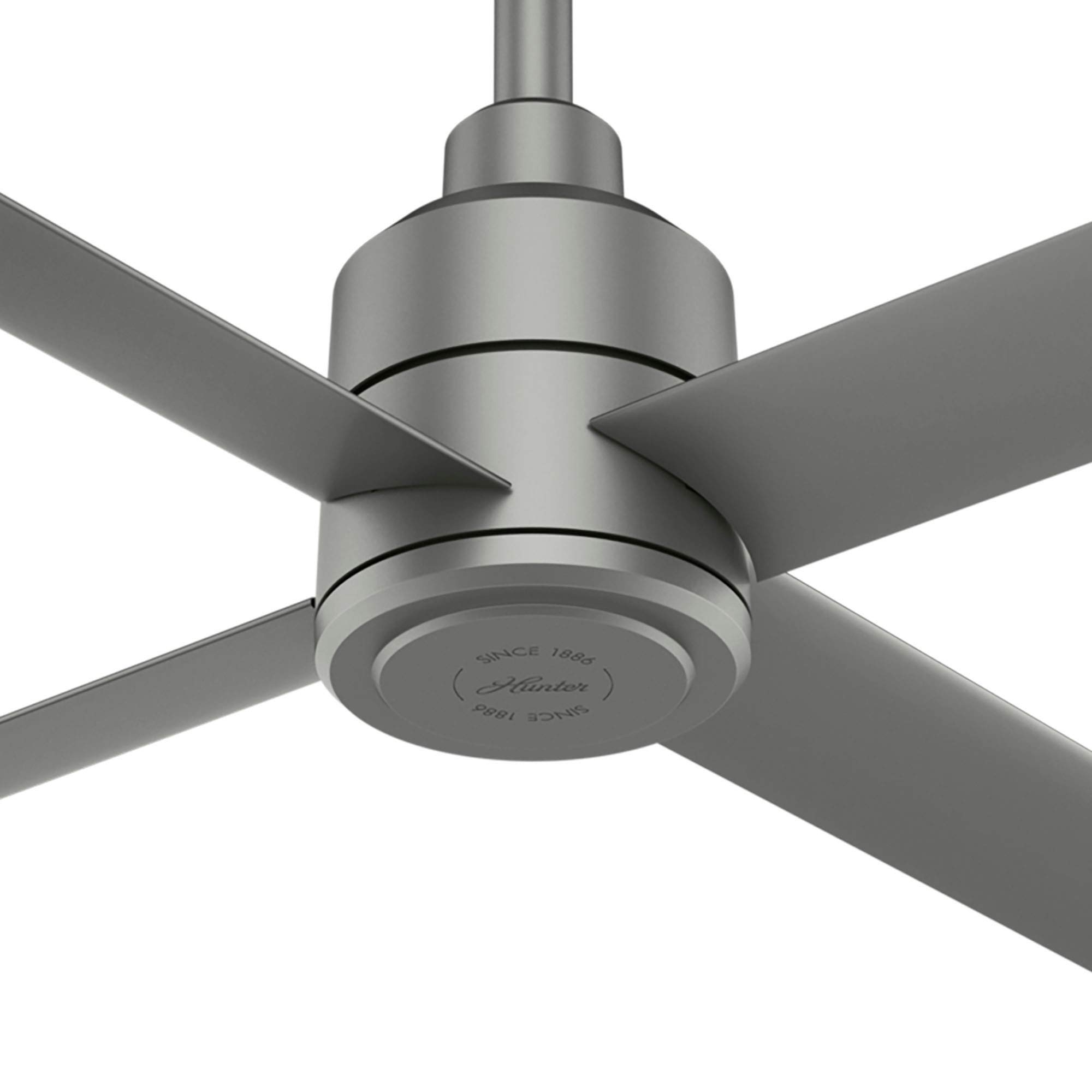 96 Inch Trak Silver Indoor/Outdoor Commercial Ceiling Fan with Wall Control by Hunter Fan Company - Perfect for Restaurants, Warehouses & Large Spaces