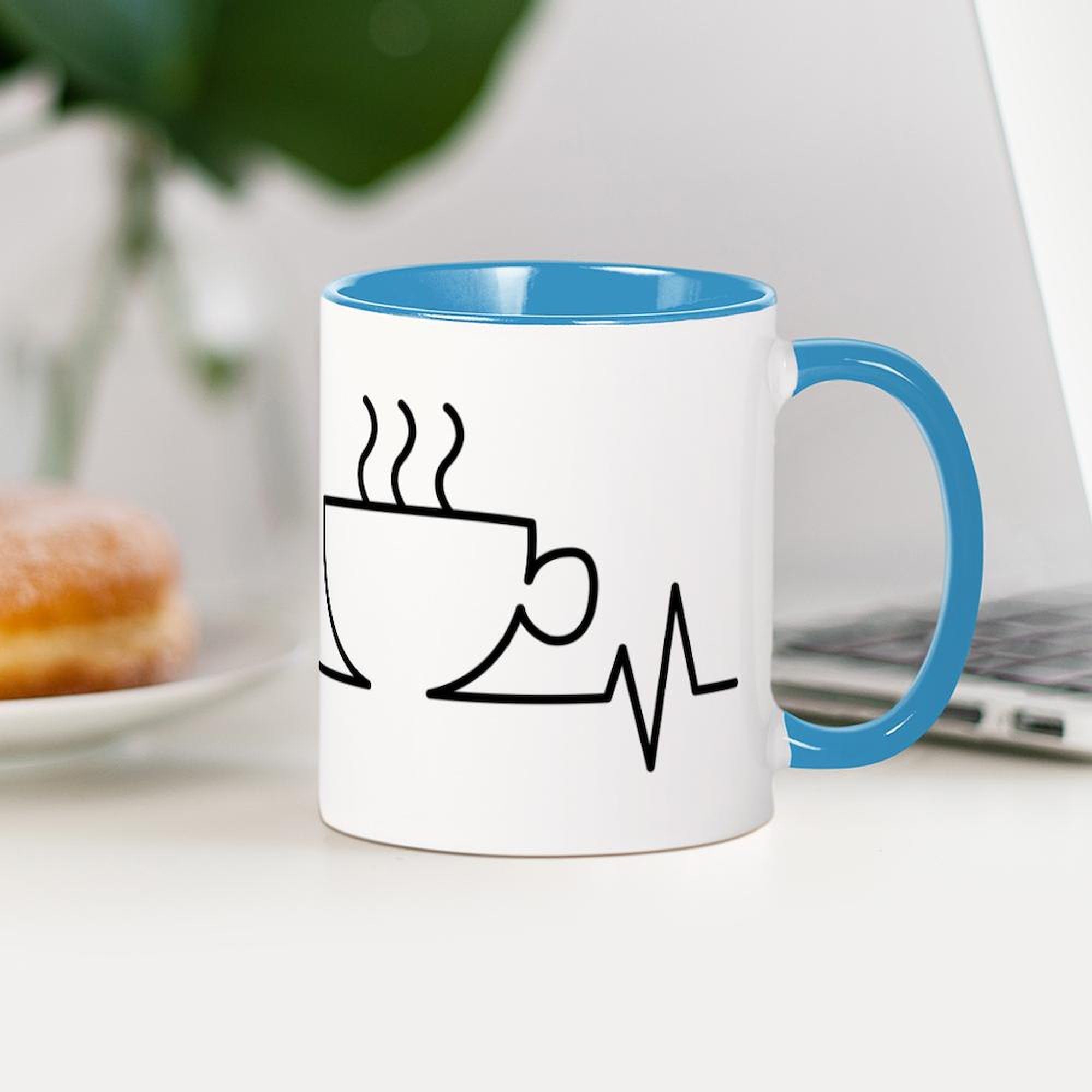 CafePress Heartbeat Ceramic Coffee Mug - 11 oz (325 ml) - Perfect for Home, Office & Gifts - Microwave & Dishwasher Safe