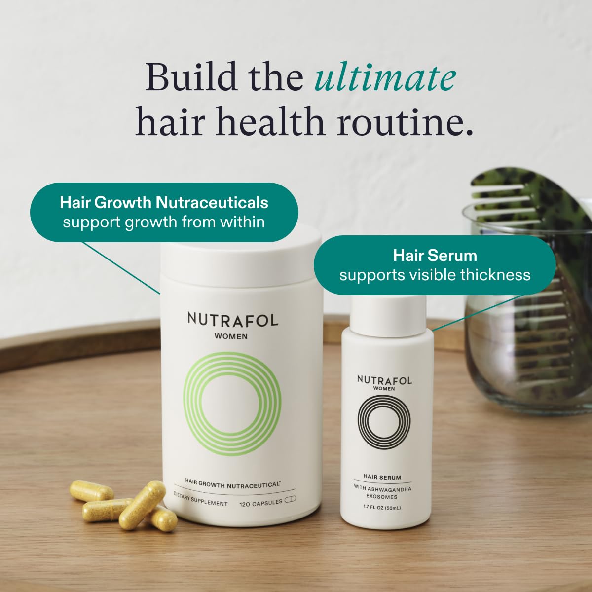 Nutrafol Women's Hair Growth Serum for Thicker & Stronger Hair - Vegan, Lightweight, Fast-Absorbing Formula - Perfect for Daily Use & Hair Regrowth Therapy