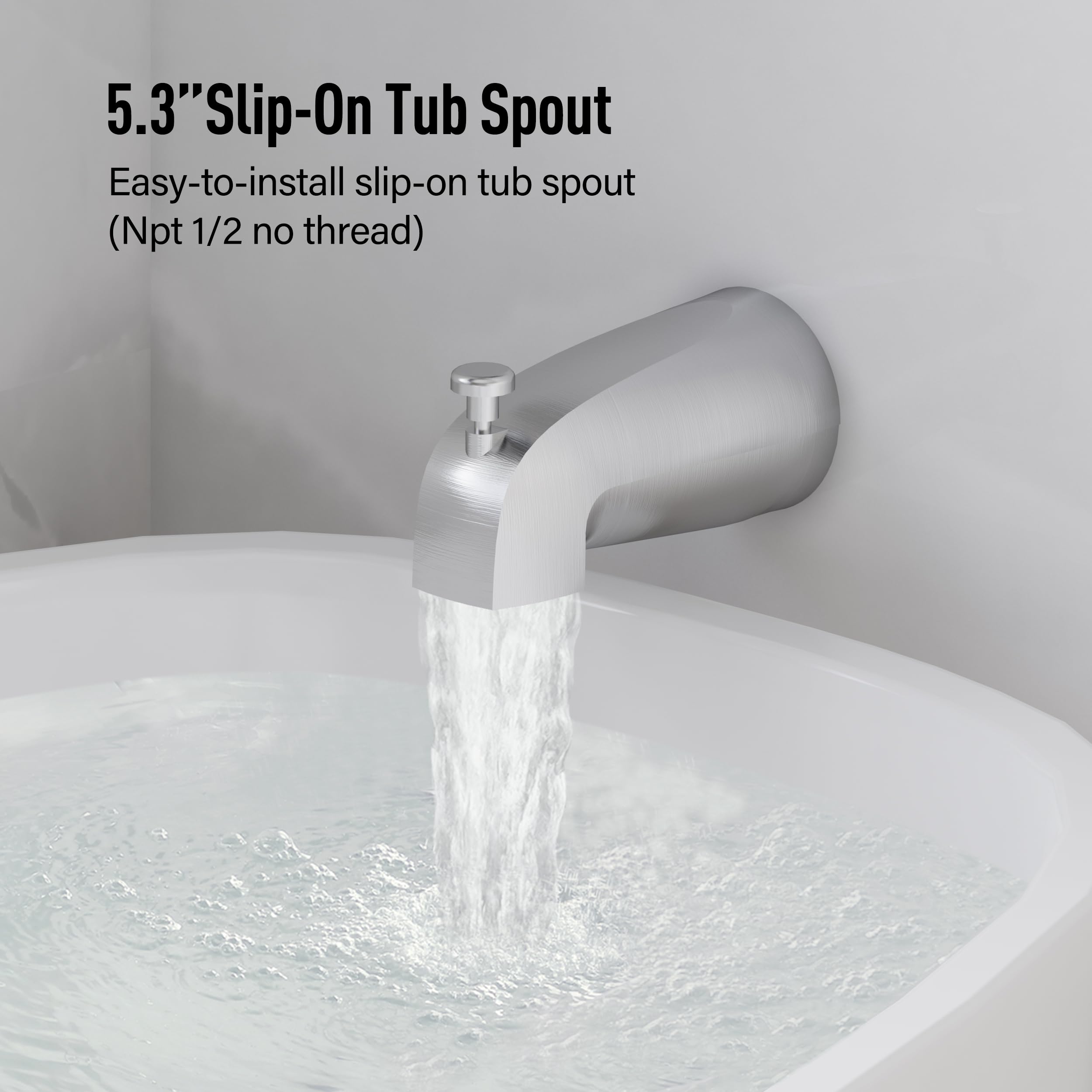 Esnbia Brushed Nickel Shower Tub Kit - Single-Handle Tub and Shower Faucet Set with 6-Inch Rain Shower Head & Tub Spout (Valve Included) - Perfect for Bathroom Renovation & Modern Home Upgrade