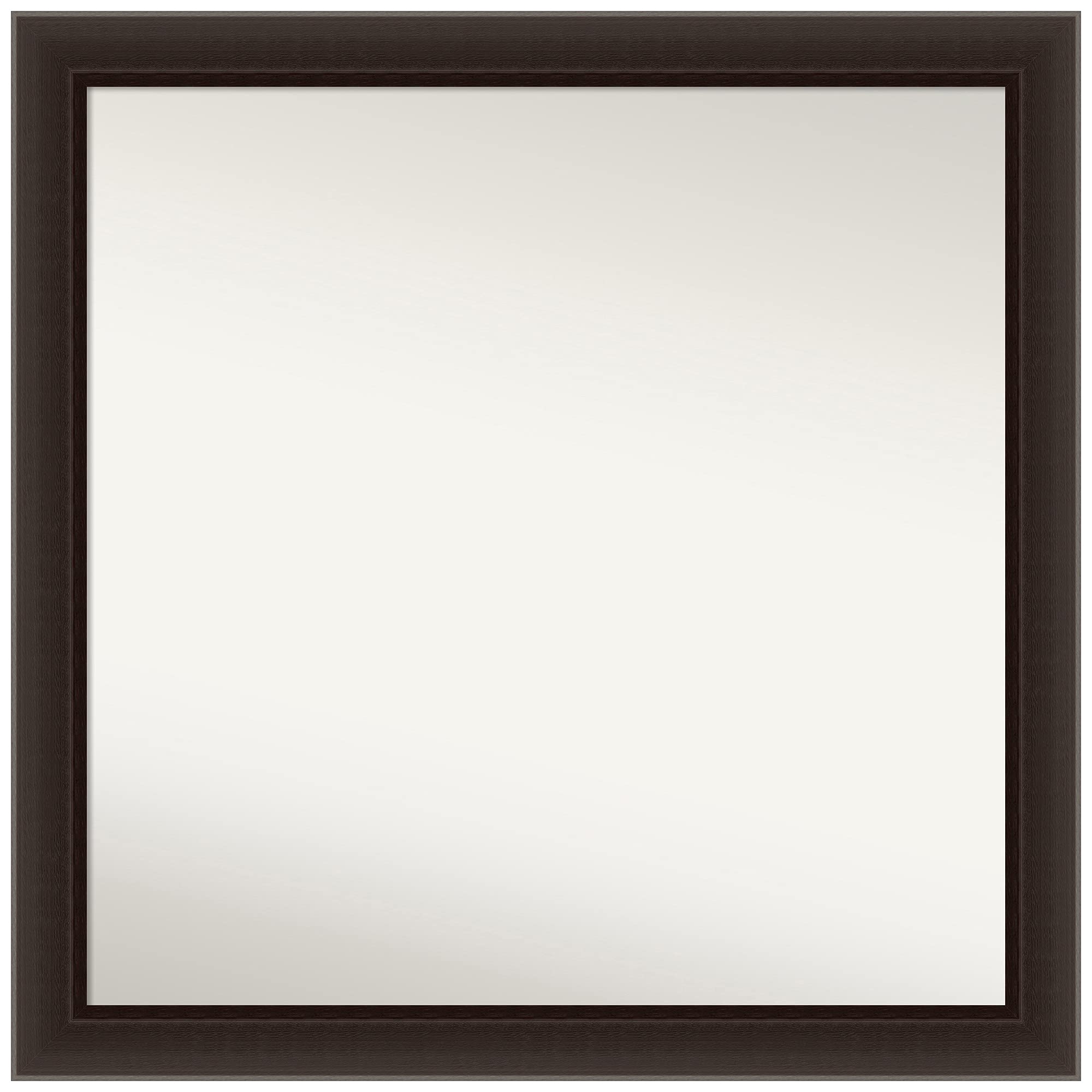 Amanti Art Custom Wall Mirror 28.5x28.5 Inches - Non-Beveled Narrow Frame in Romano Espresso Brown - Bathroom, Living Room, Bedroom Decor - Various Sizes Available