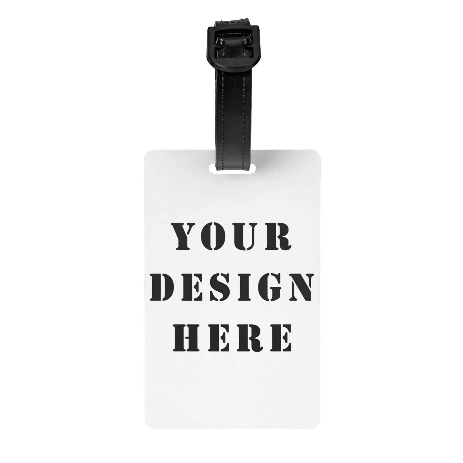 Custom Personalized Luggage Tags - Design Your Own Text, Logo & Image - Durable Suitcase Tags with Detachable Wrist Strap - Unique Travel Baggage Accessories for Vacation, Business Trips & Cruise Adventures