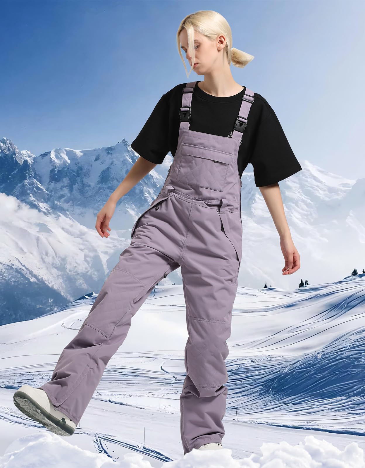 Women's Waterproof Insulated Ski Bib Overalls - Soft Ripstop Snow Pants for Skiing & Snowboarding | Winter Outdoor Sports & Cold Weather Activities