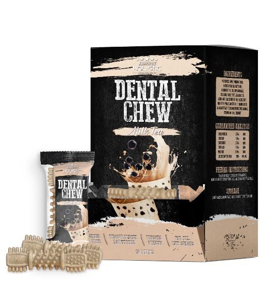Absolute Holistic Dental Dog Chews - Milk Tea Flavor | Natural Teeth Cleaning Treats for Dogs | Perfect for Small & Medium Breeds | Great for Training Rewards and Oral Health Care