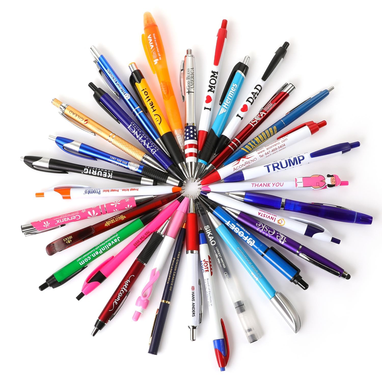 100 Pack Bulk Misprint Pens - Assorted Retractable Click Ballpoint Pens for Smooth Writing - Office, School, Server Use - Black Ink Pens for Everyday Writing Needs