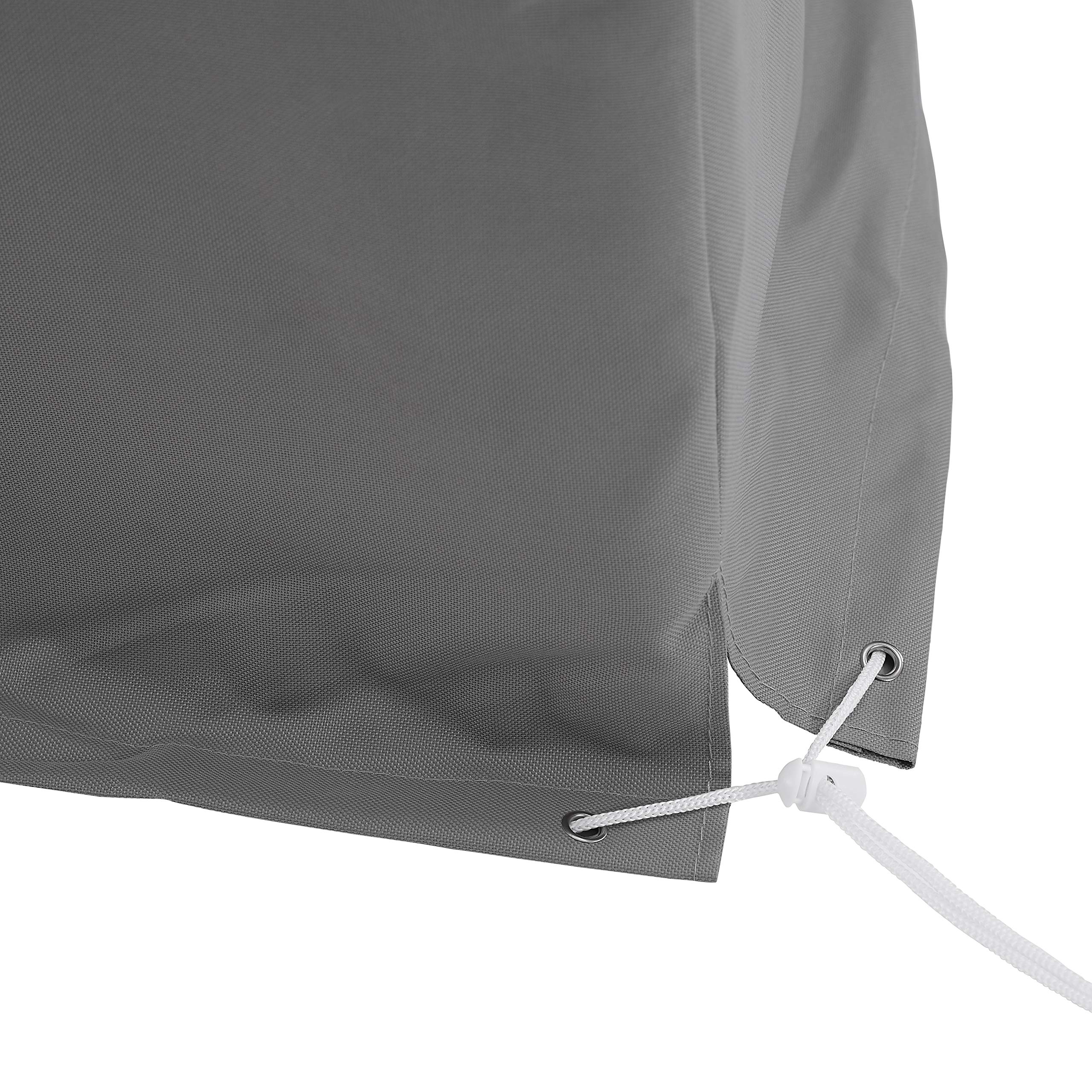 Waterproof 4-Piece Patio Furniture Cover Set for Round Outdoor Sectional - Gray - Heavy Duty Weather Protection for Outdoor Sofa, Loveseat & Chairs - Perfect for Backyard, Deck & Poolside Use