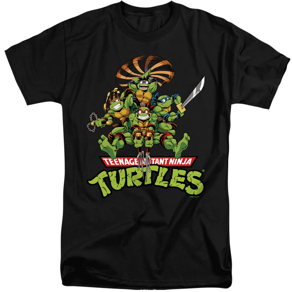LOGOVISION TMNT Teenage Mutant Ninja Turtles Manga Turtles Unisex Adult Tall T-Shirt - Cool Graphic Tee for Casual Wear, Cosplay & Anime Fans