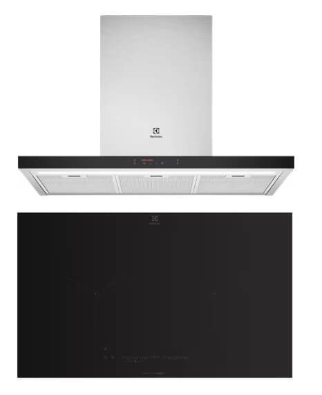 Electrolux ECT9740S 90cm UltimateTaste 500 Stainless Steel Chimney Cooker Hood & EHI8255BE 80cm UltimateTaste 700 Built-In Induction Hob with 2 Cooking Zones - Premium Kitchen Appliances for Modern Home Cooking