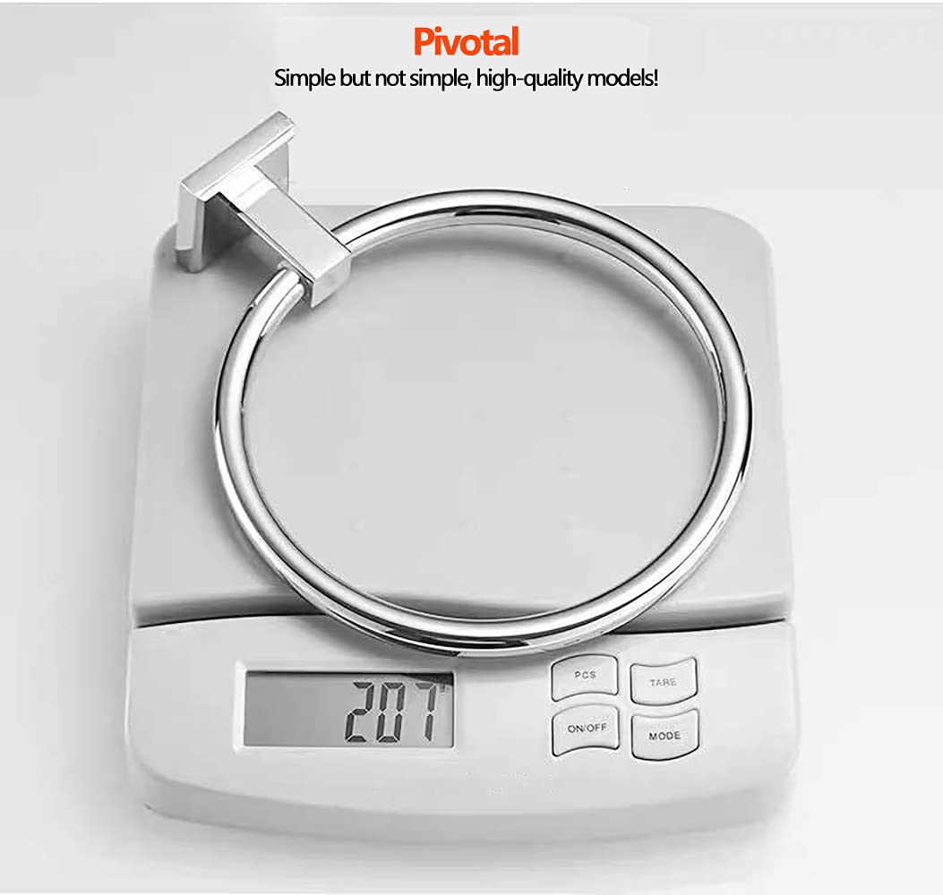 Premium Brass Swivel Hand Towel Ring Holder - Modern Round Towel Hanger for Bathroom & Kitchen - Copper Chrome Finish - Perfect for Spa, Guest Bath, and Luxury Home Decor