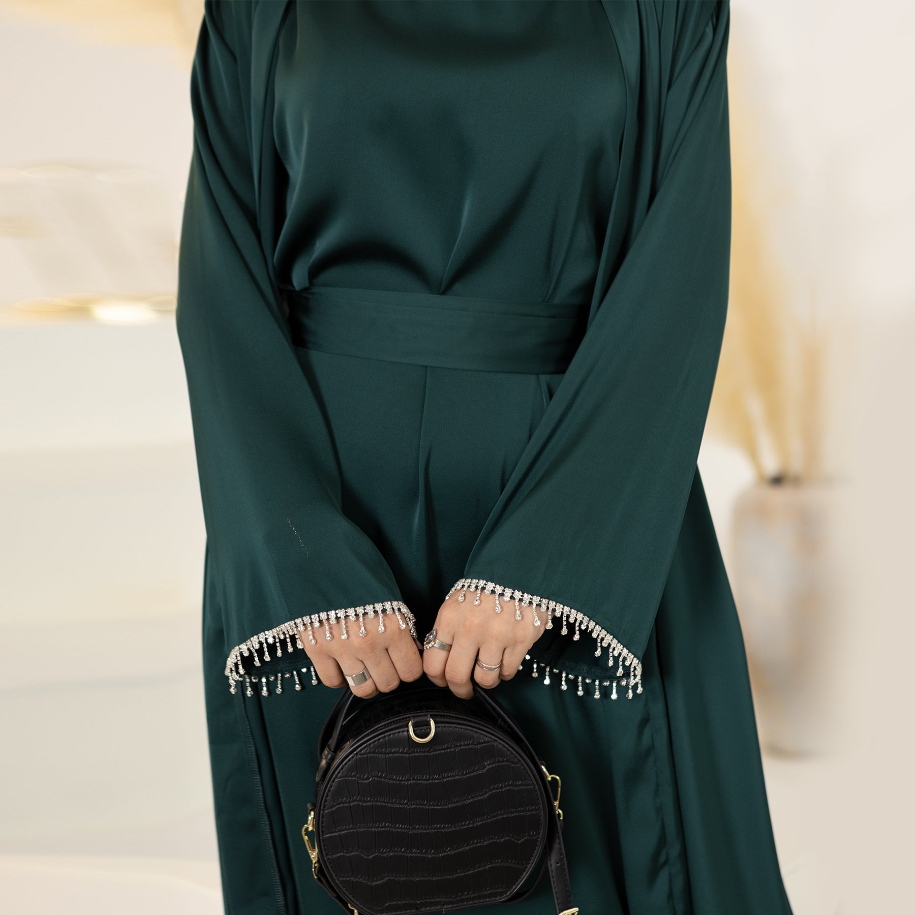 Lola 3-Piece Jewelry Set with Genuine Emerald Stones - Elegant Necklace, Earrings & Ring for Women - Perfect for Weddings, Parties & Special Occasions