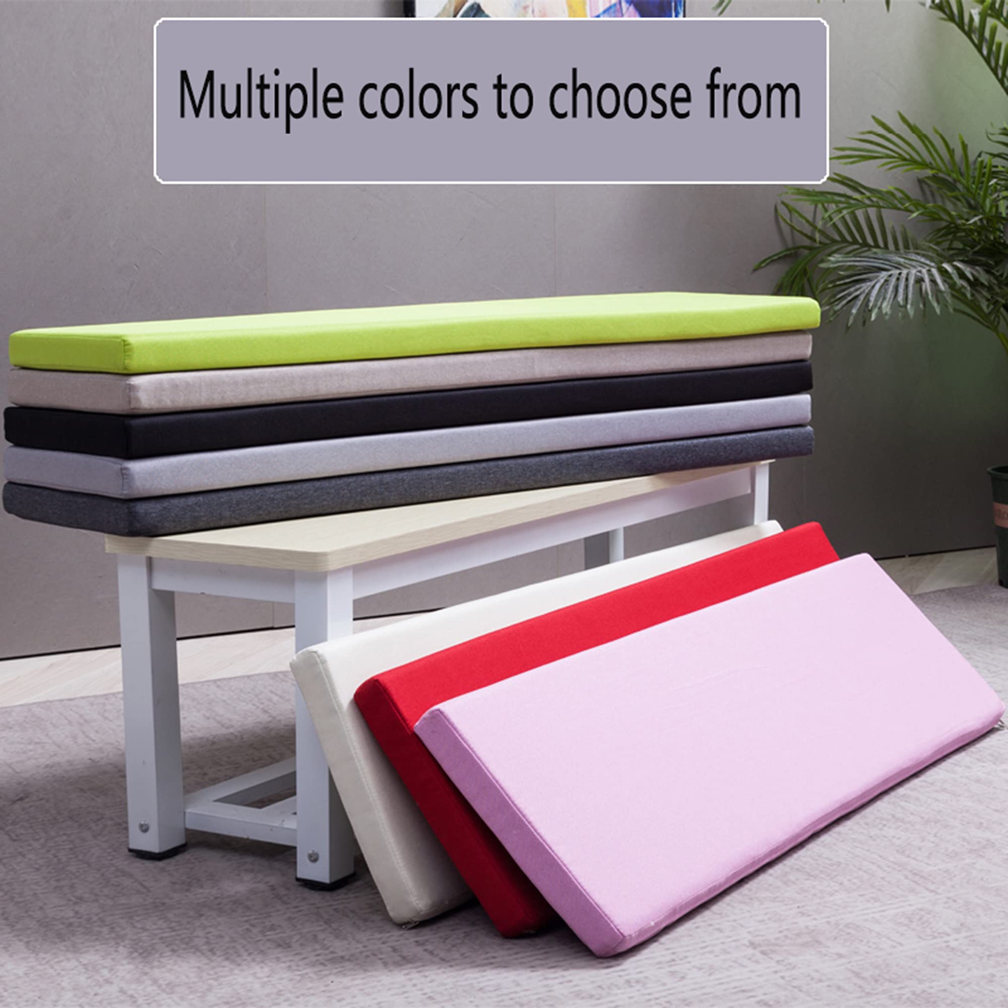 Premium 2-Inch Thick Patio Bench Cushion - Indoor/Outdoor Waterproof Garden Seat Cushion for Dining, Bay Window & Wooden Benches - Non-Slip, Washable (47.5x12 Inches, Black) - Perfect for Outdoor Lounging, Kitchen Nooks & Cozy Window Seats