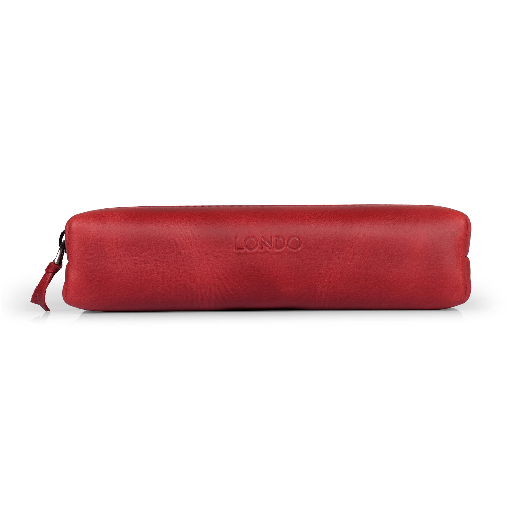Genuine Leather Pencil Case with Zipper - for School & Office Use