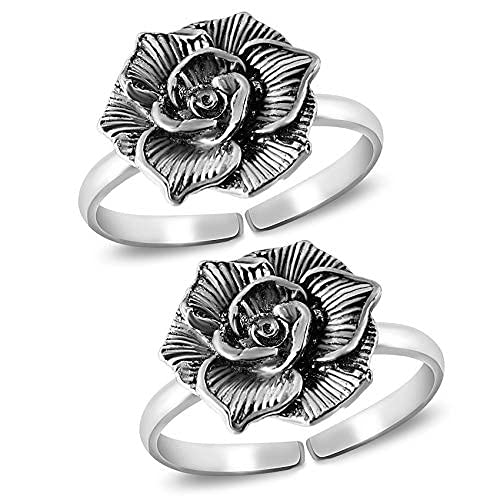925 Sterling Silver Flower Toe Ring for Women - Elegant & Stylish Foot Jewelry - Perfect for Beach, Parties & Summer Outfits