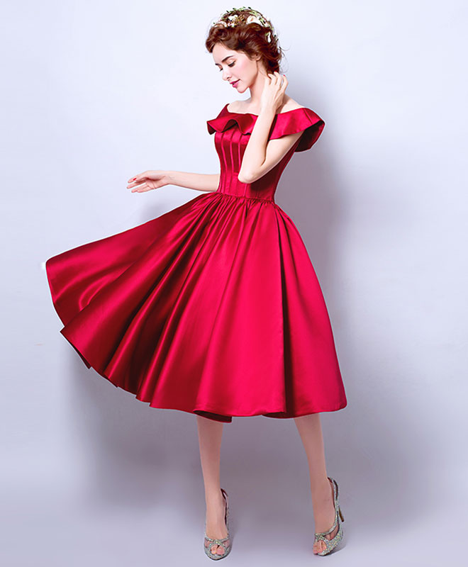 Elegant Burgundy Satin Short Prom Dress for Women - Sexy Homecoming Evening Gown for Party, Dinner Date & Special Occasions