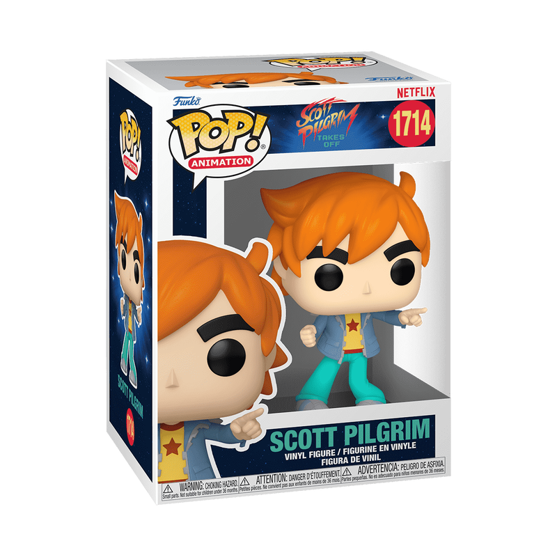 Scott Pilgrim Funko Pop Vinyl Figure - Scott Pilgrim Takes Off #1714 with Protector Case - Collectible Toy for Anime & Movie Fans - Perfect for Display, Gifts, and Pop Culture Collections