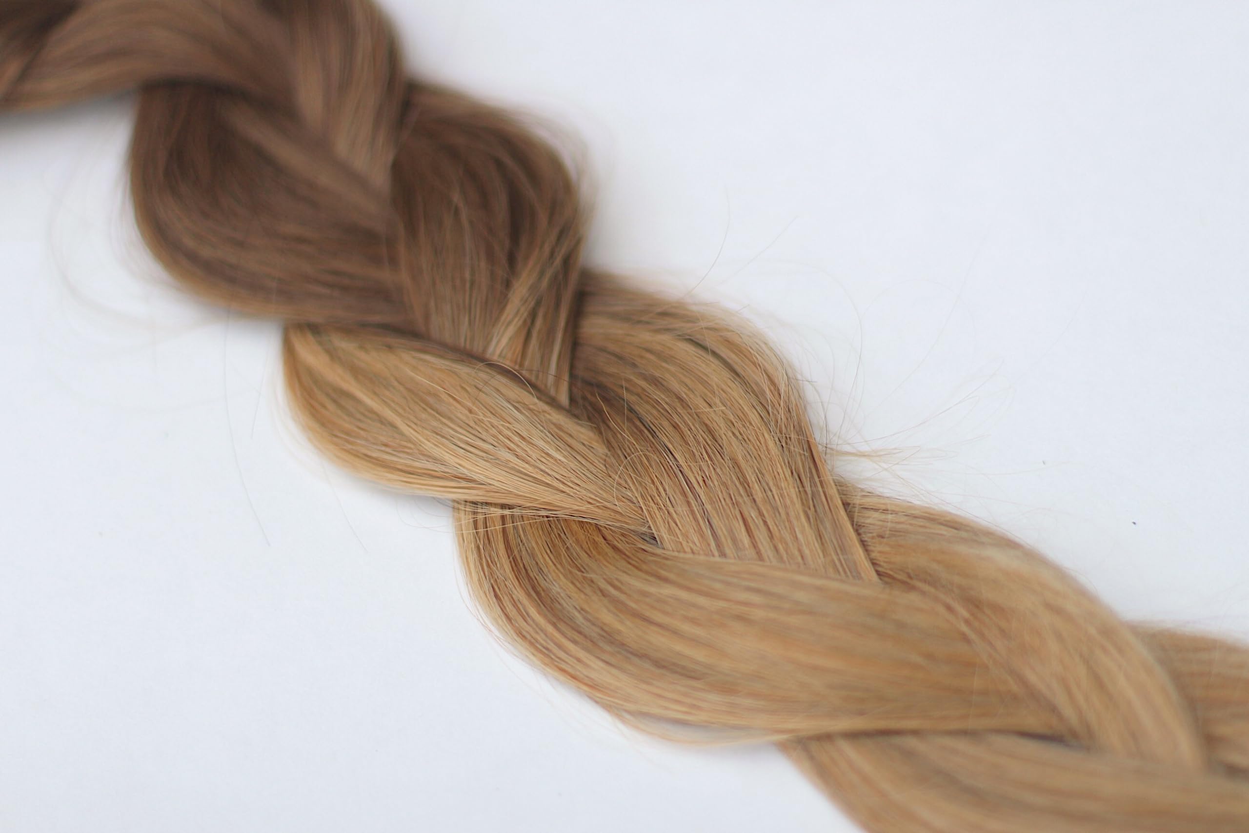TressMatch® 20-22 Inch Clip-in Human Hair Extensions - 10 Piece Full Head Volume Set with Ombre/Dip Dye (Chestnut Brown to Caramel Blonde) - 5.6oz/160g Remy Hair for Thick Ends - Perfect for Daily Styling, Parties & Special Occasions