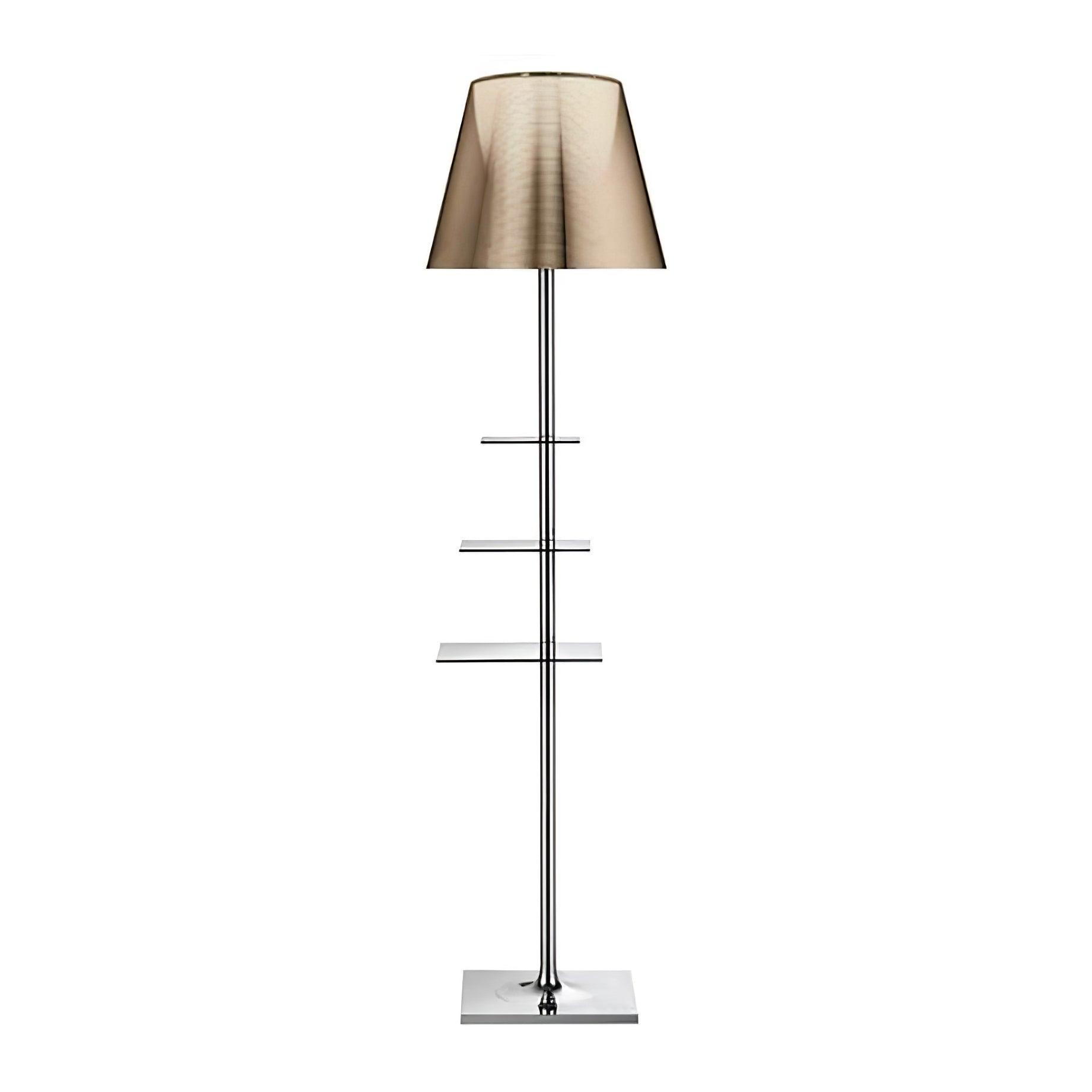 Chrome Prism Side Table Floor Lamp - Modern End Table with LED Lighting for Living Room, Bedroom & Office Decor