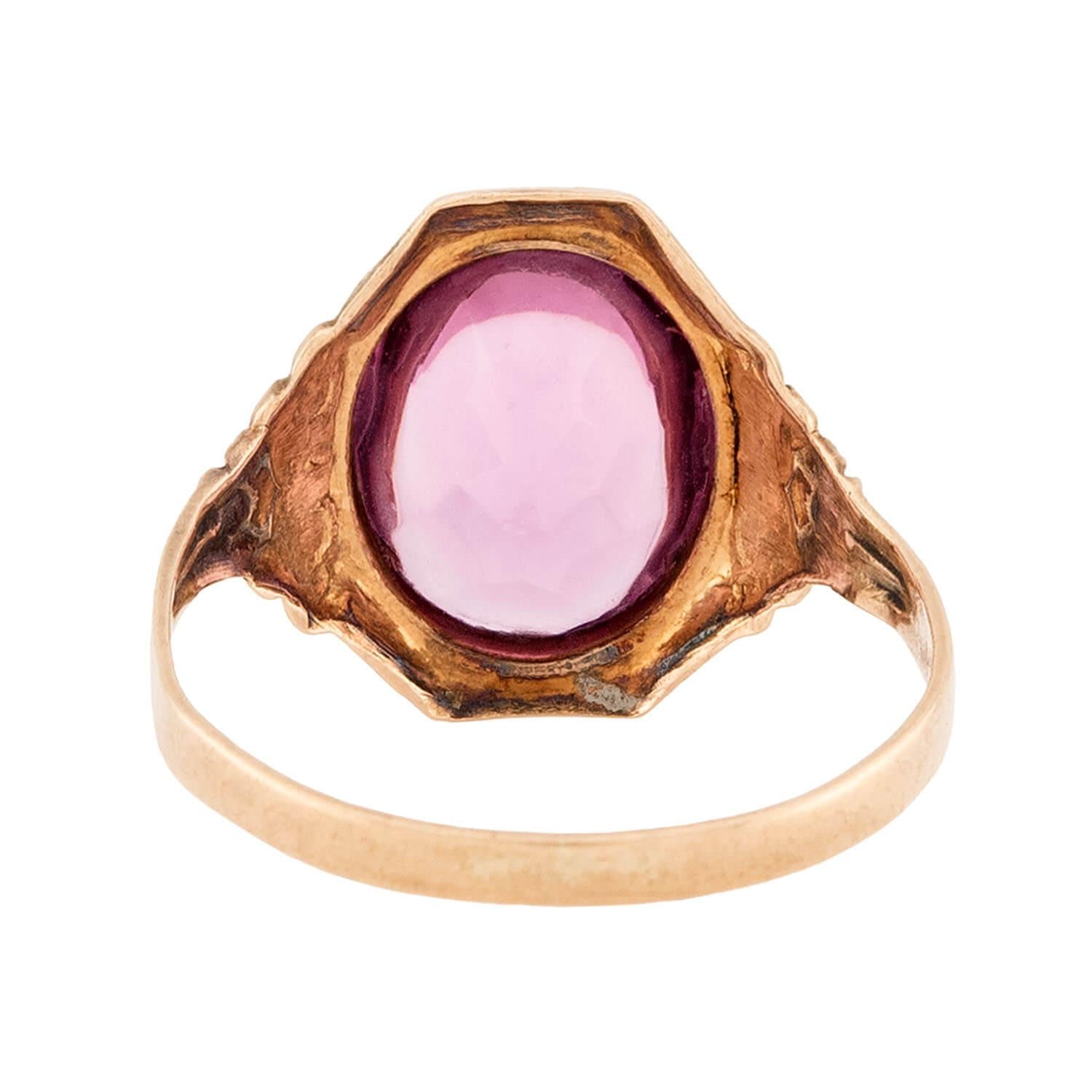 Vintage Art Deco 10k Gold Amethyst Ring for Women - Elegant Purple Gemstone Jewelry Gift for Anniversary, Birthday & Special Occasions
