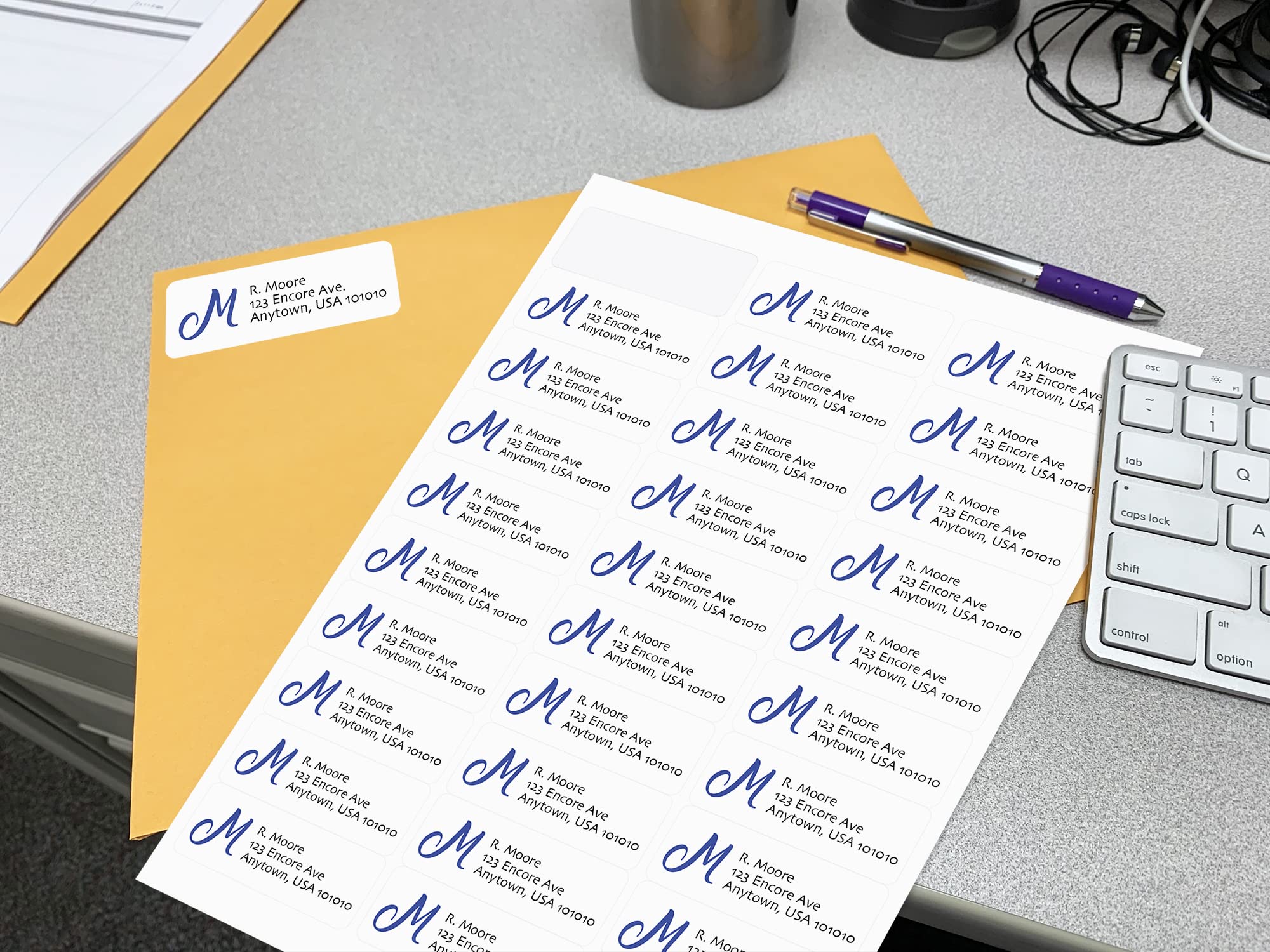 300 Permanent White Matte Blank Labels 2.625