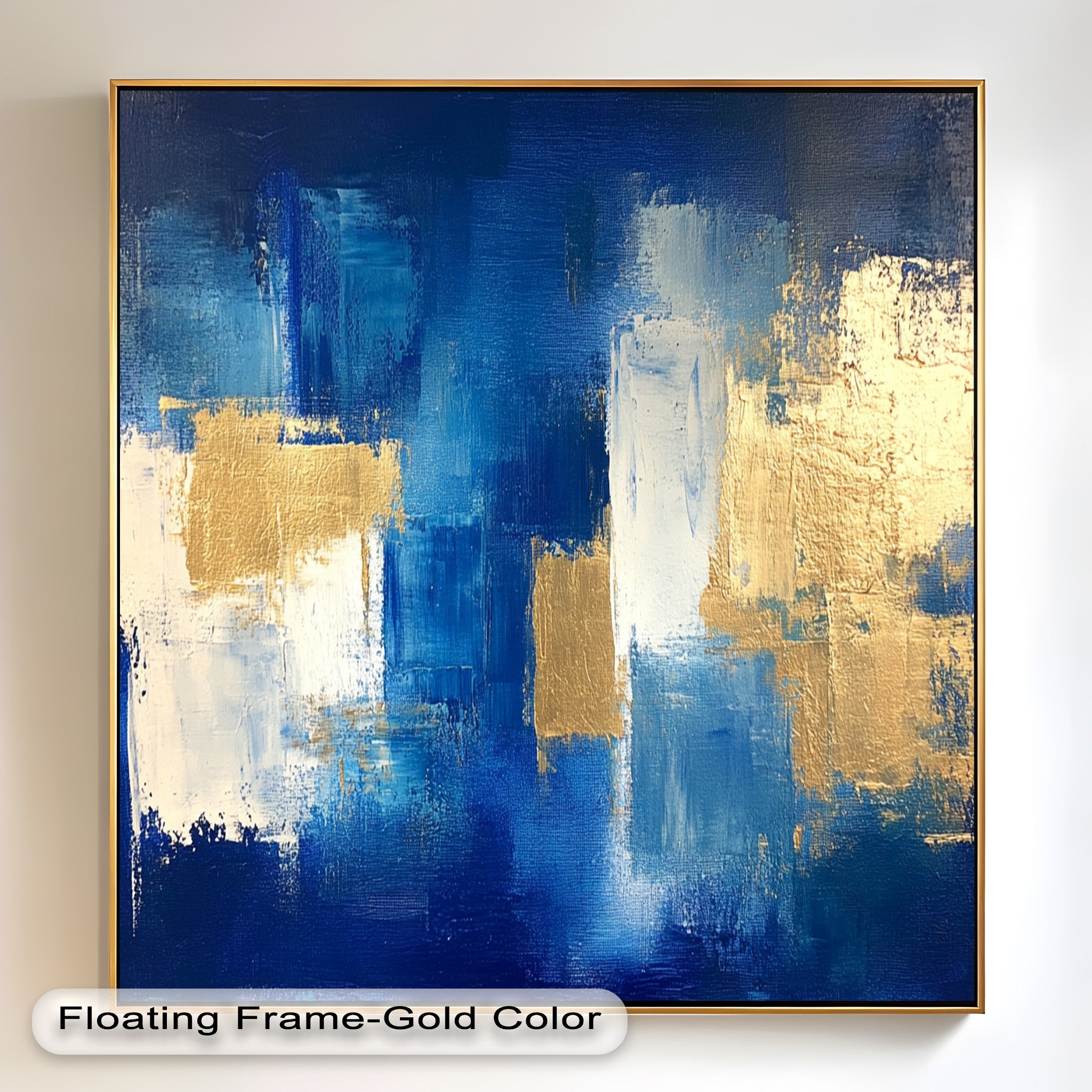 Blue Harmony Abstract Oil Painting - Modern Wall Art for Living Room, Bedroom & Office Decor | Handmade Canvas Artwork