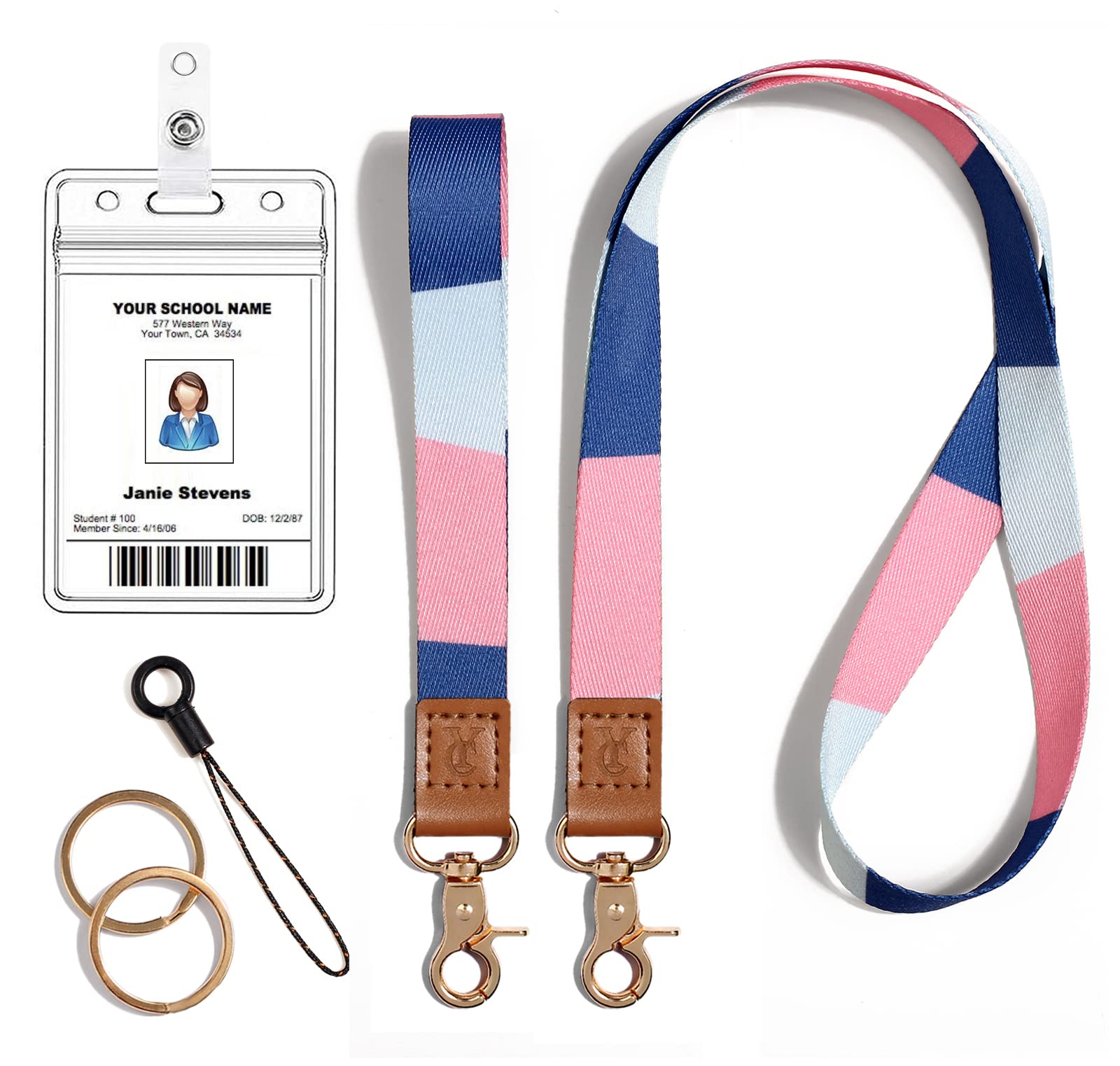 ID Badge Lanyards & Keychains - Durable Wrist Strap for Work & Events