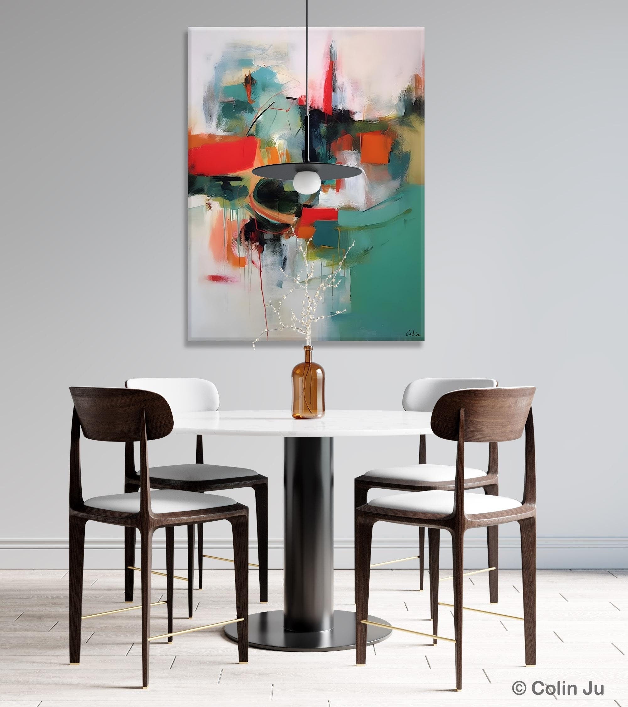 Abstract Wall Paintings - Extra Large Hand Painted Canvas Art for Dining Room | Contemporary Original Artwork | Perfect for Home Decor, Office & Living Room Wall Art