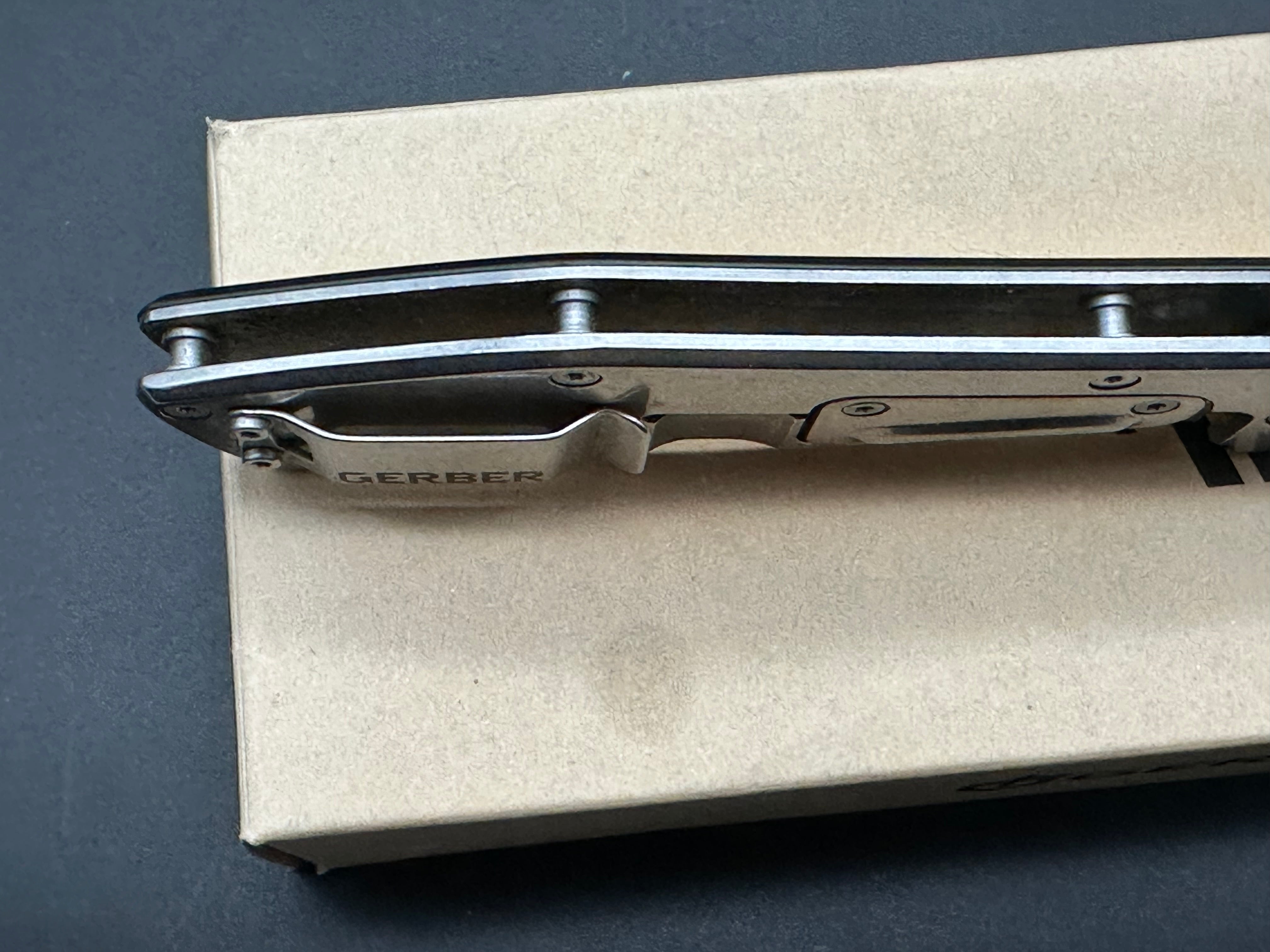 Gerber FlatIron Cleaver Frame Lock Knife - Dark Gray Aluminum Handle, 3.5