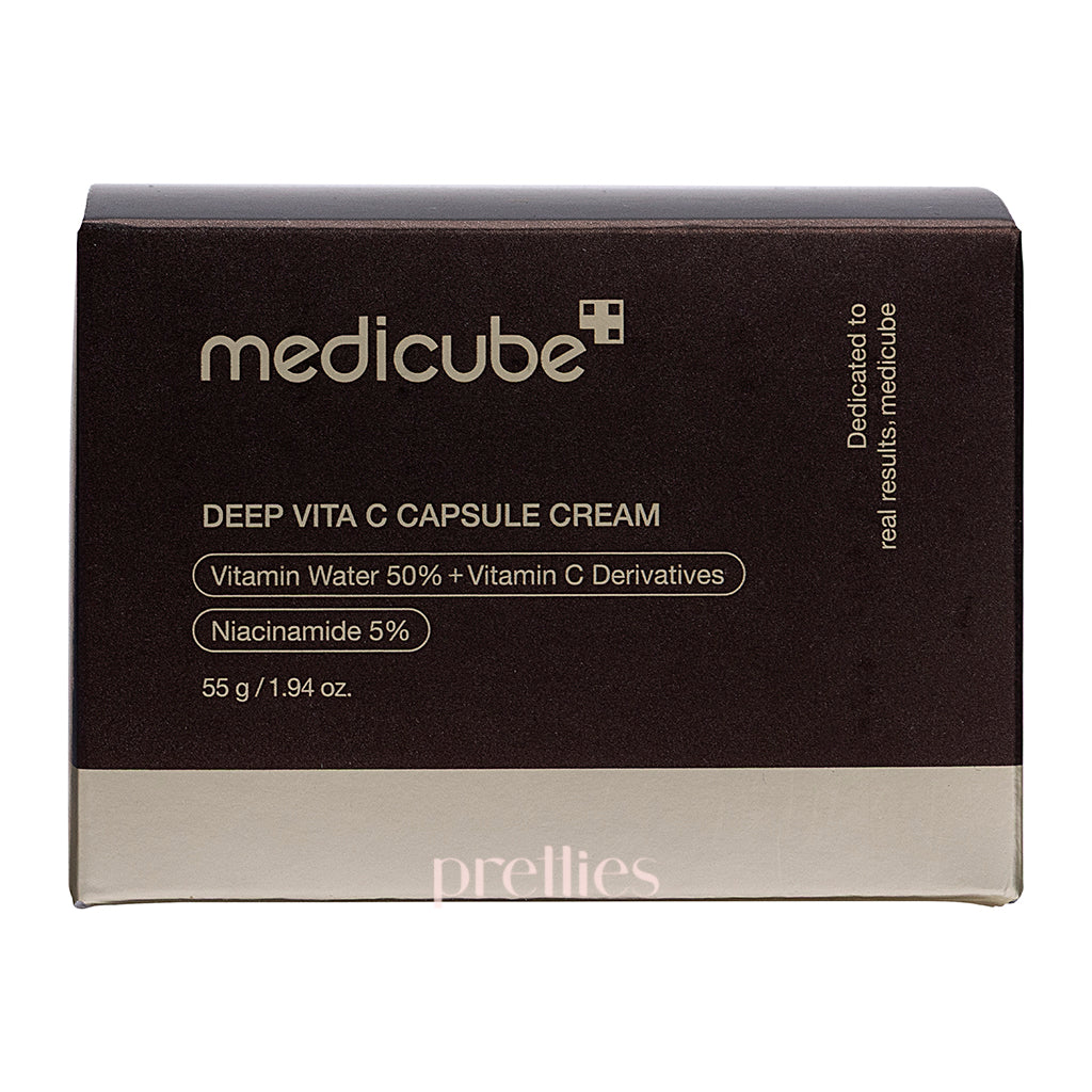 Medicube Deep Vita C Capsule Cream 55g - Vitamin C Brightening & Anti-Aging Face Moisturizer for Glowing Skin | Perfect for Daily Skincare Routine & Nighttime Hydration